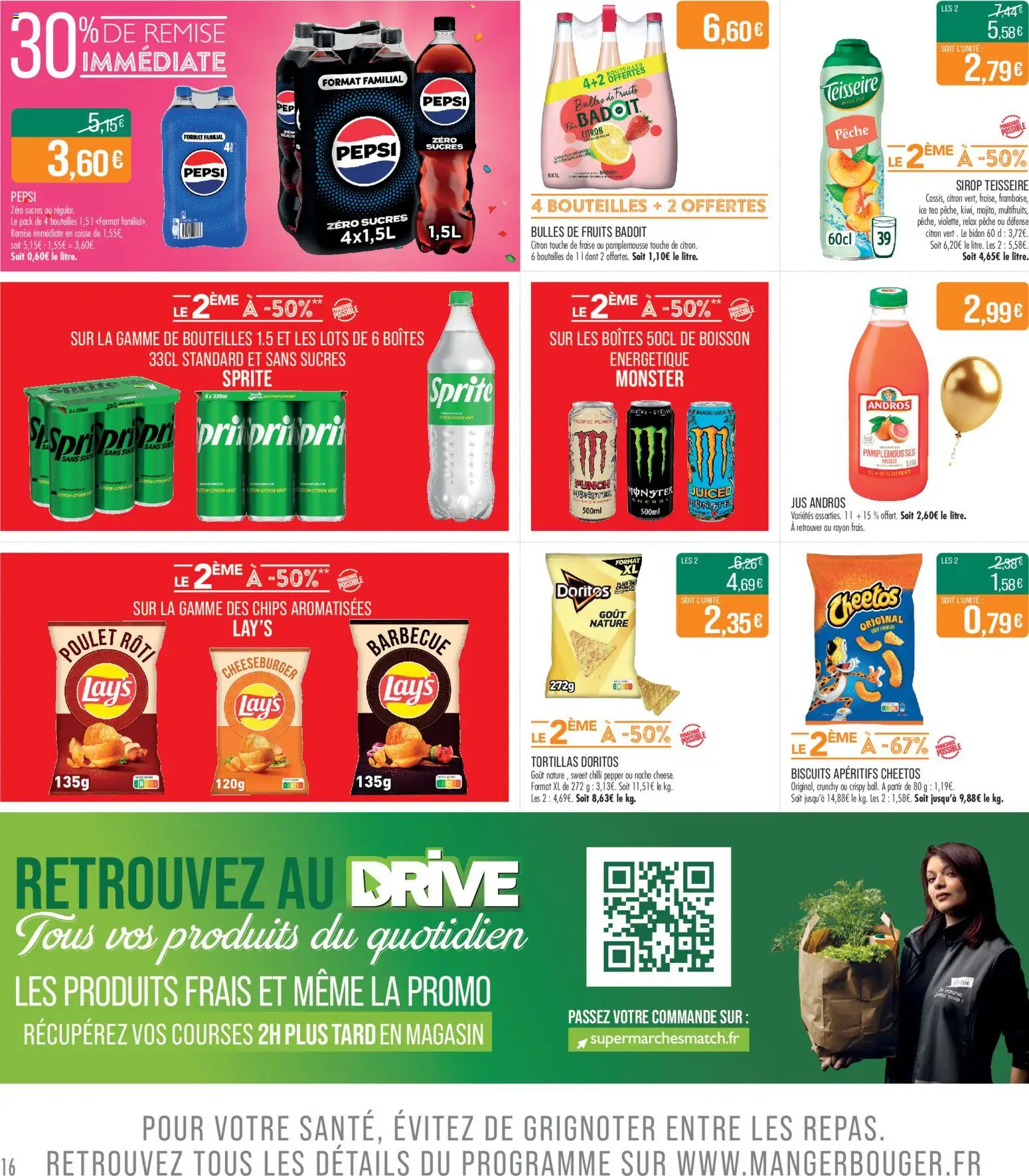 {H1} | Page: 16 | Produits: Citron, Pêche, Jus, Chips