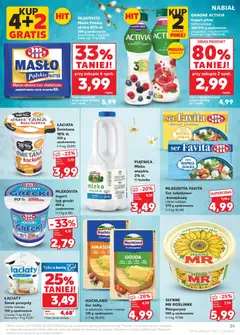 Náhled letáku Kaufland Polsko leták od 19.03.2026 | Strana: 39 | Produkty: Danone Activia, Máslo, Jogurt, Karty
