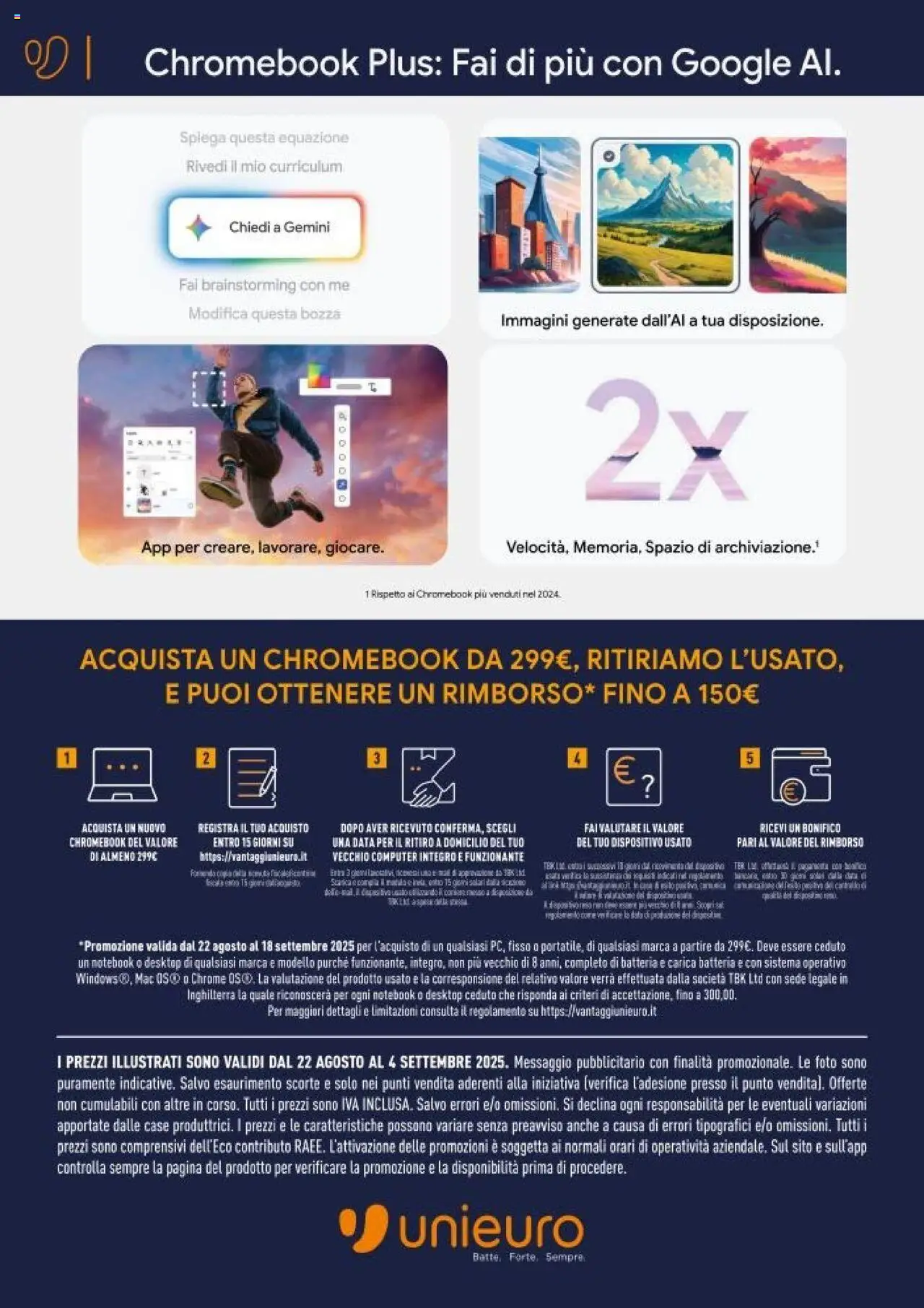 Volantino Unieuro del 22.08.2025 | Pagina: 8 | Prodotti: Notebook, Data, Computer, Batteria