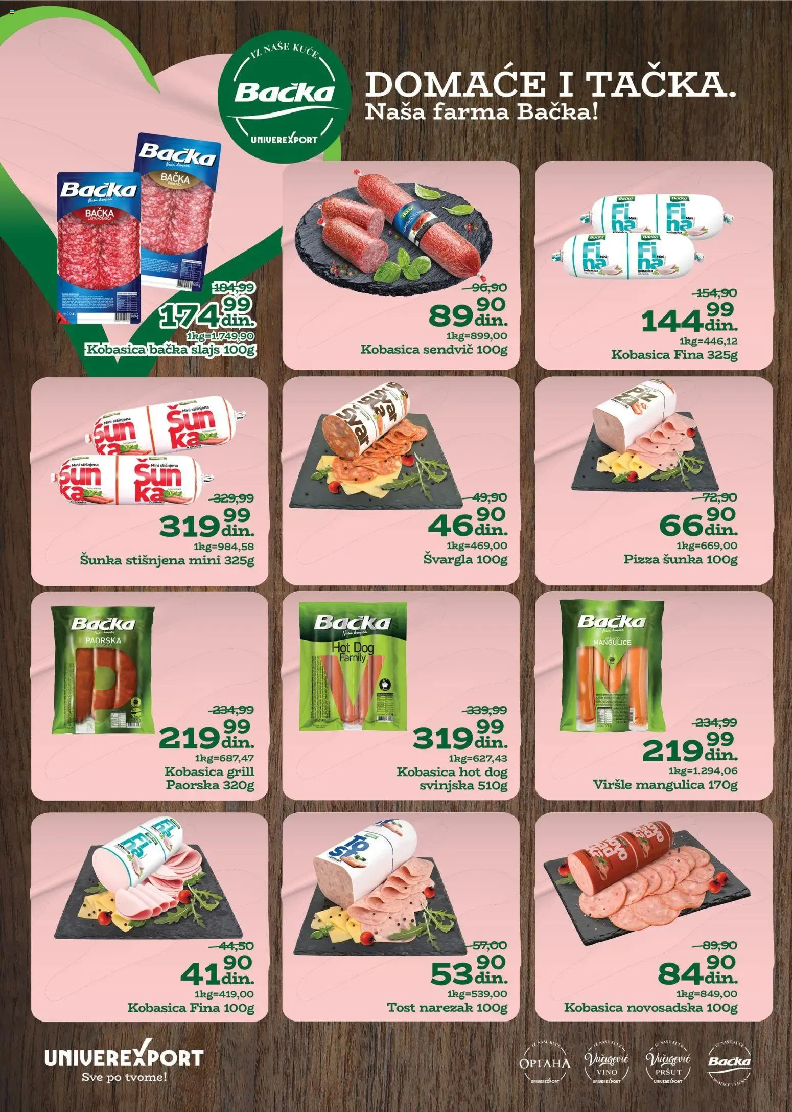 Univerexport katalog - važi od 27.10.2025 | Strana: 4 | Proizvode: Pršut, Viršle, Narezak, Kobasica