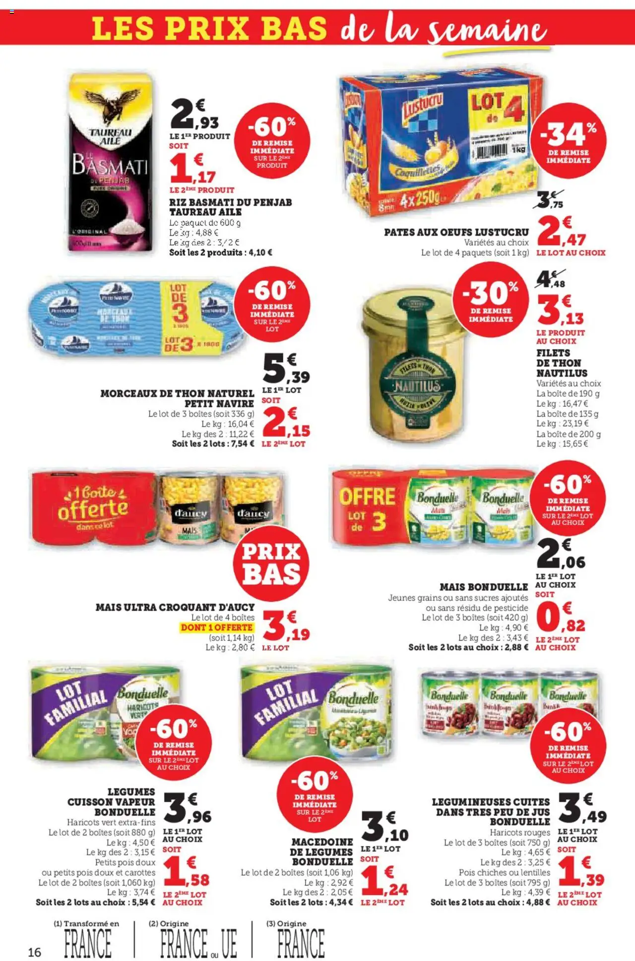  | Page: 16 | Produits: Thon naturel, Thon, Haricots rouges, Huile