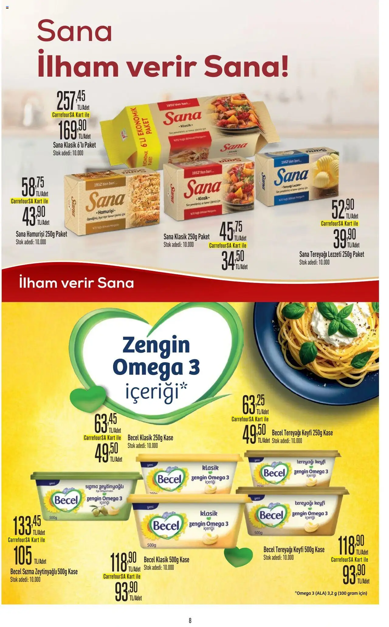 CarrefourSA Katalog - 09.10.2025 tarihinden itibaren geçerlidir | Sayfa: 8 | Ürünler: Kaşe, Tereyağı