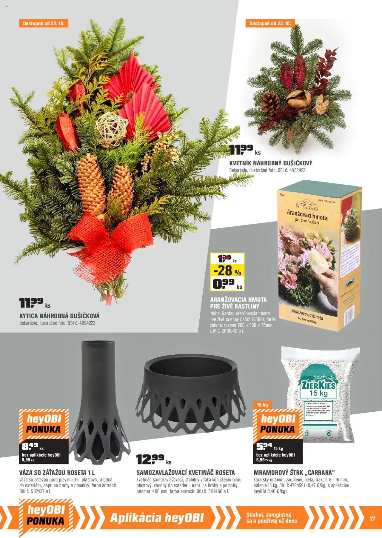Nové OBI akcie – leták je platný od 02.10.2025 | Strana: 17 | Produkty: Krbové kachle, Kachle, Brikety