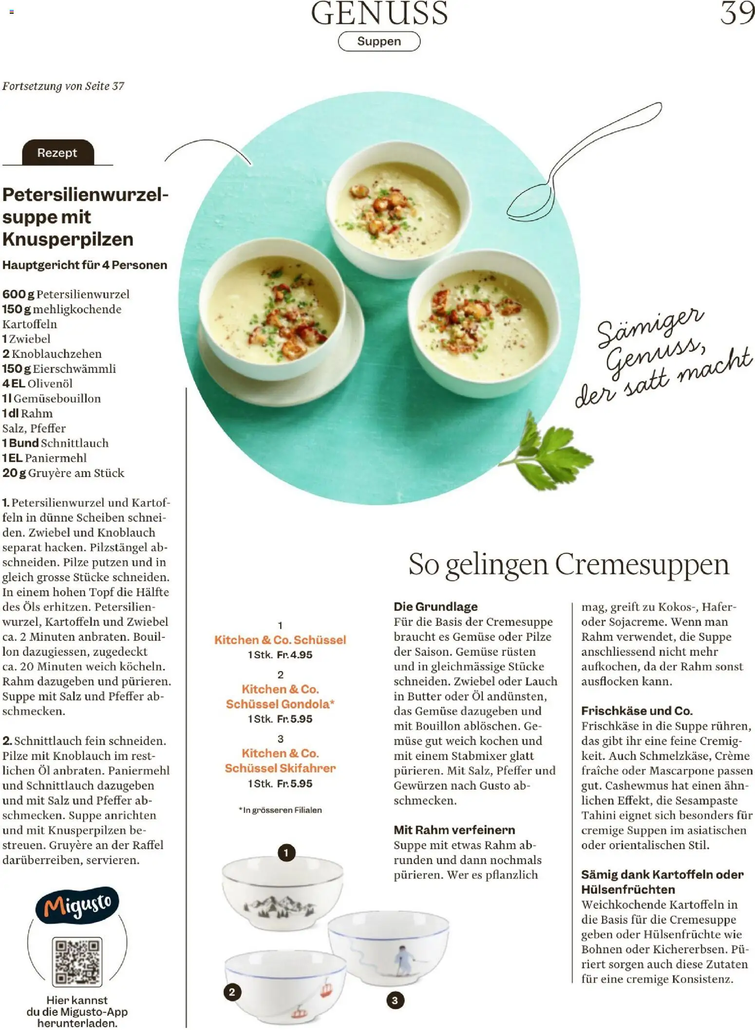 Migros Magazin – gültig ab 17.11.2025 | Seite: 39 | Produkte: Kartoffeln, Knoblauch, Salz, Creme