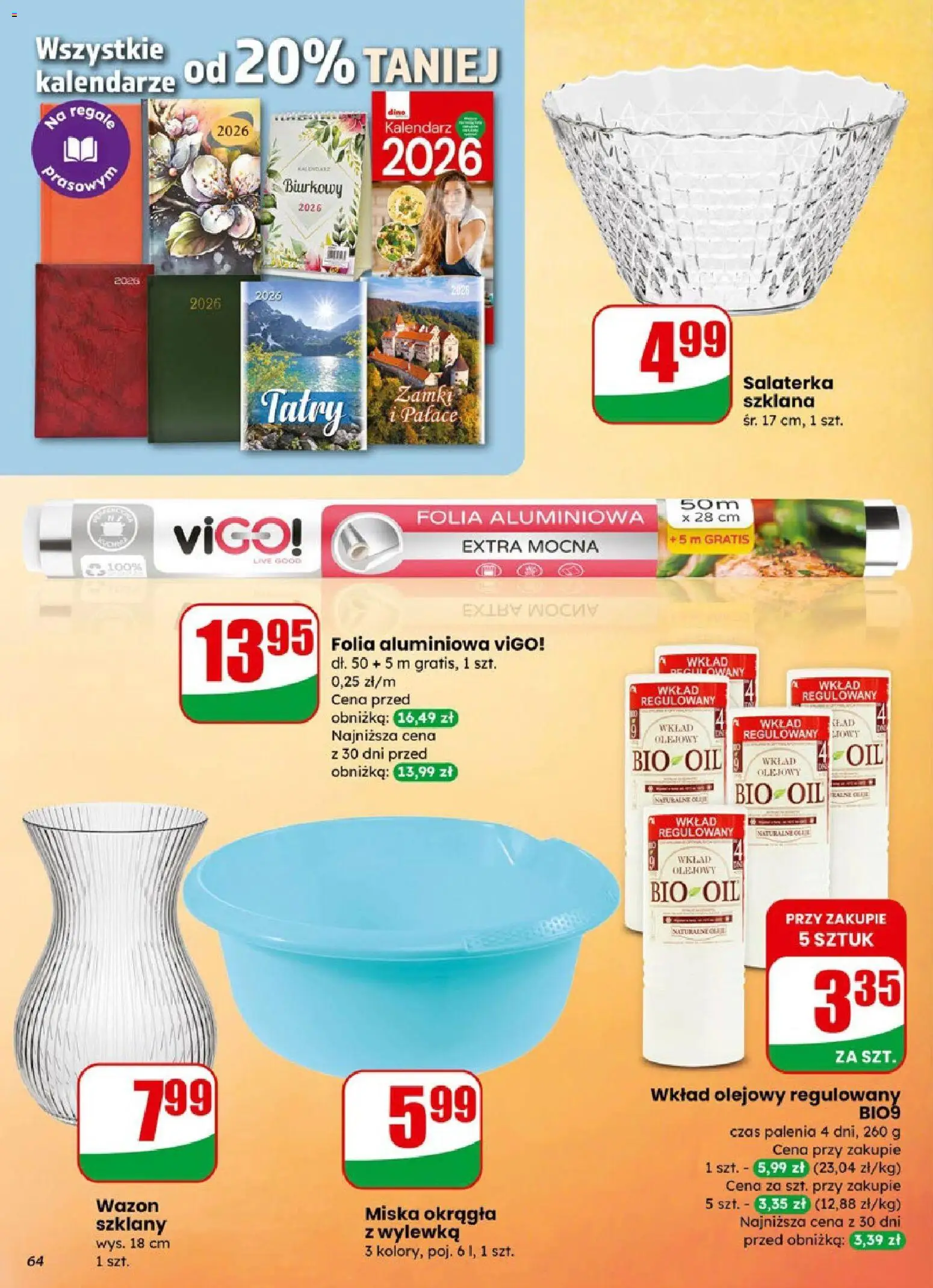 Dino Gazetka od 14.01.2026 | Strona: 64 | Produkty: Kalendarz, Wazon