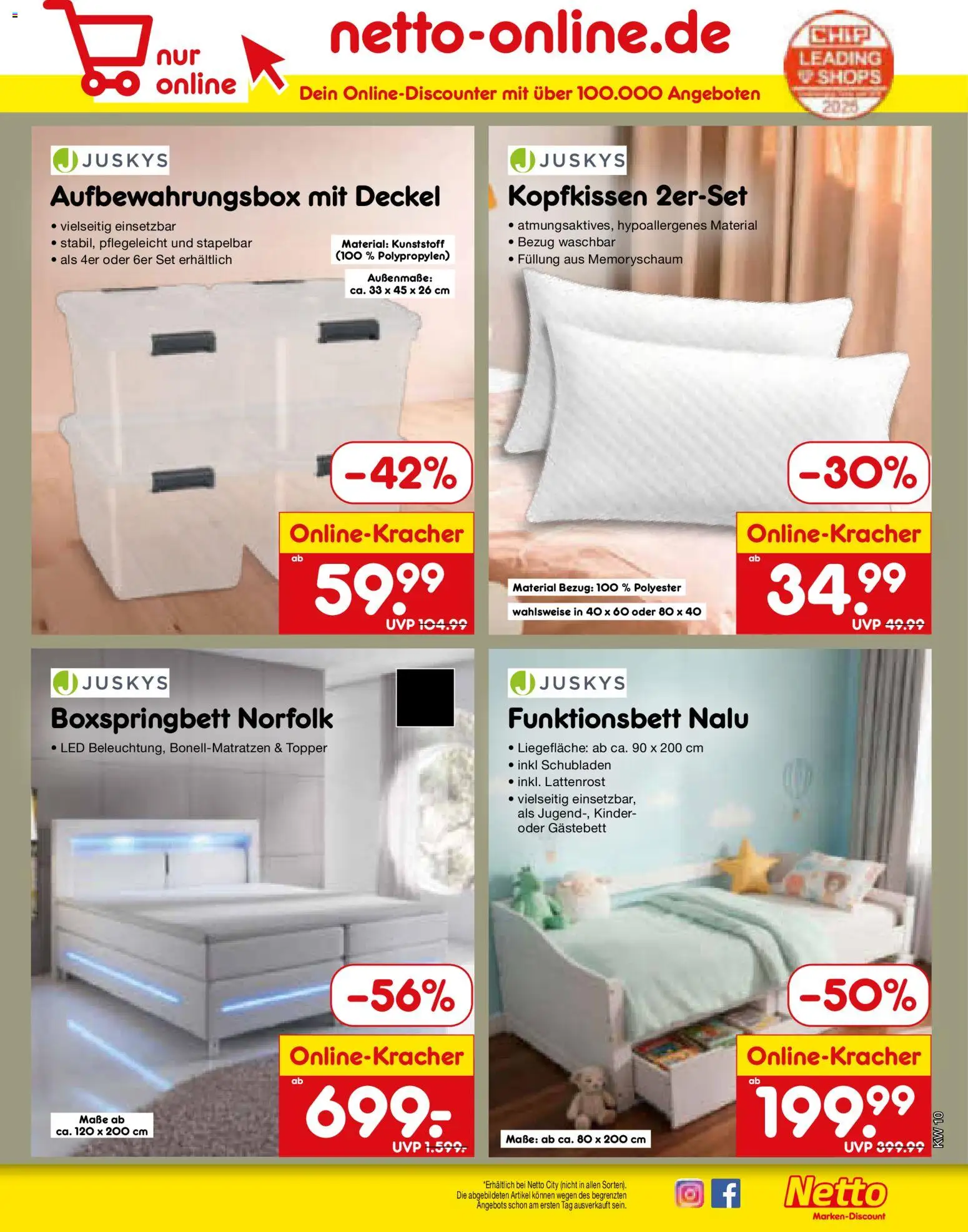 Netto Marken-Discount Prospekt 	 – gültig ab 02.03.2026 | Seite: 35 | Produkte: Lattenrost, Boxspringbett, Topper, Kopfkissen