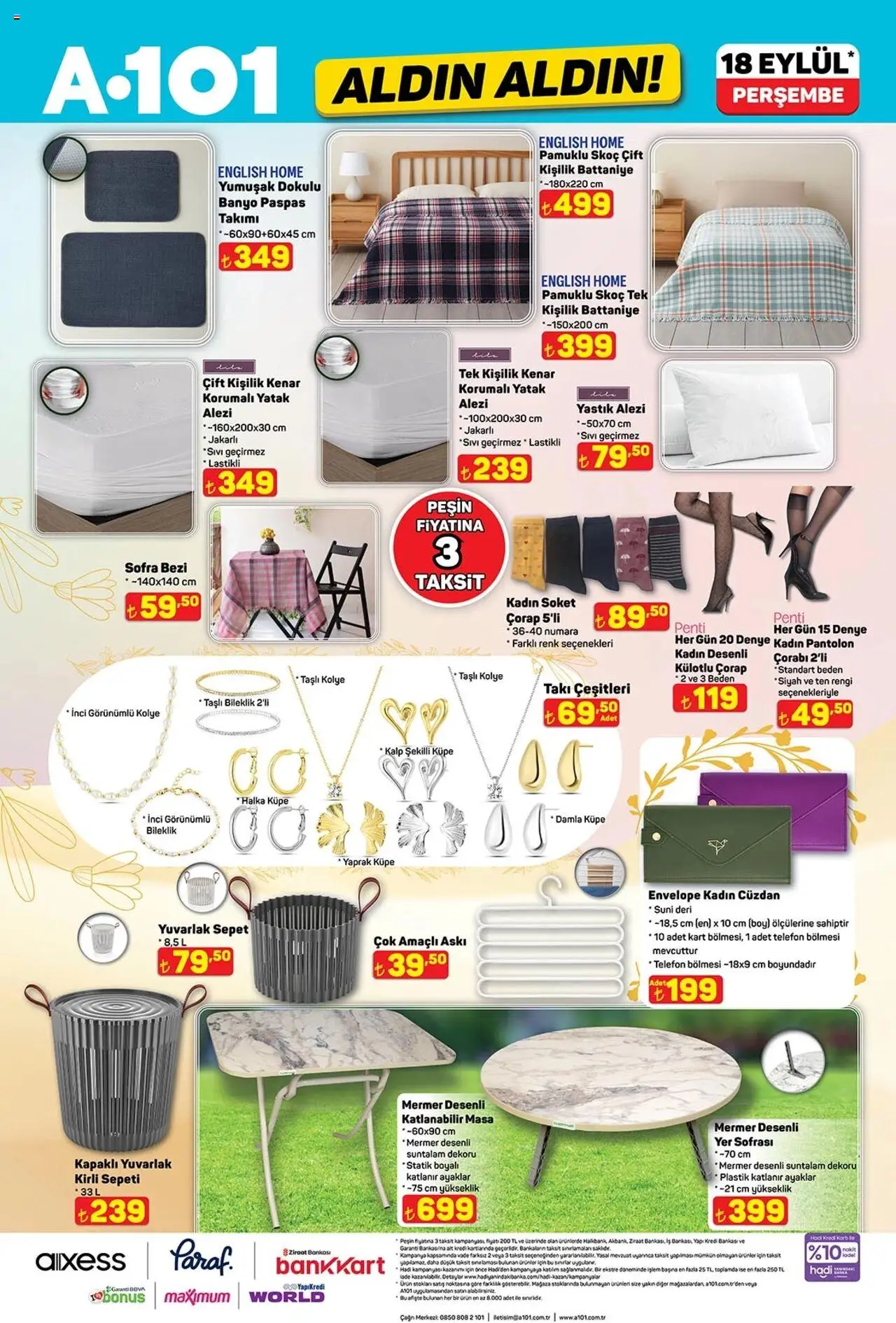A101 Katalog Aldın Aldın - 18.09.2025 tarihinden itibaren geçerlidir | Sayfa: 8 | Ürünler: Askı, Masa, Paspas, Telefon