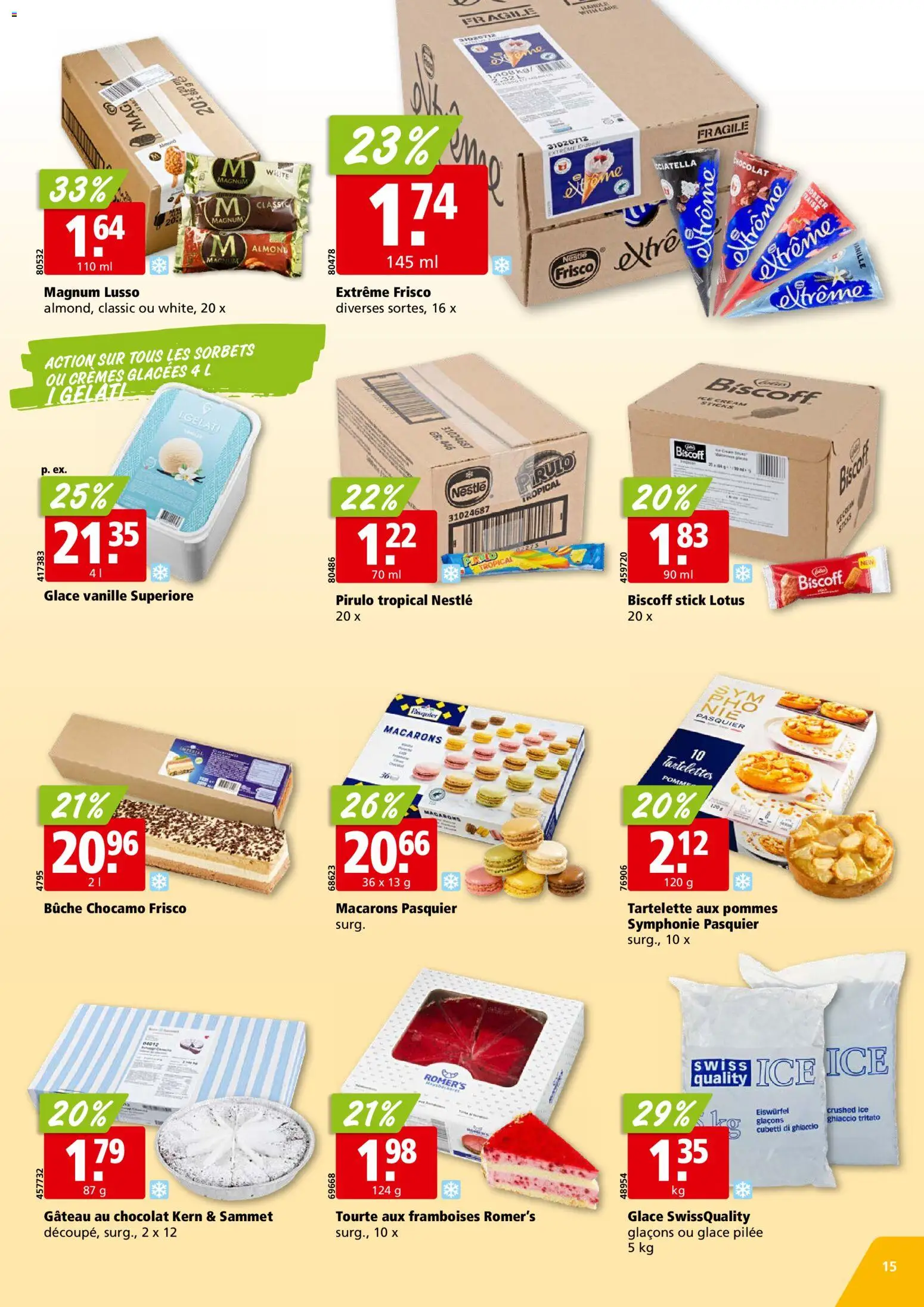 Aligro aktionen Chavannes, Matran, Genève, Sion – gültig ab 04.05.2026 | Seite: 15 | Produkte: En Kommode, Glace