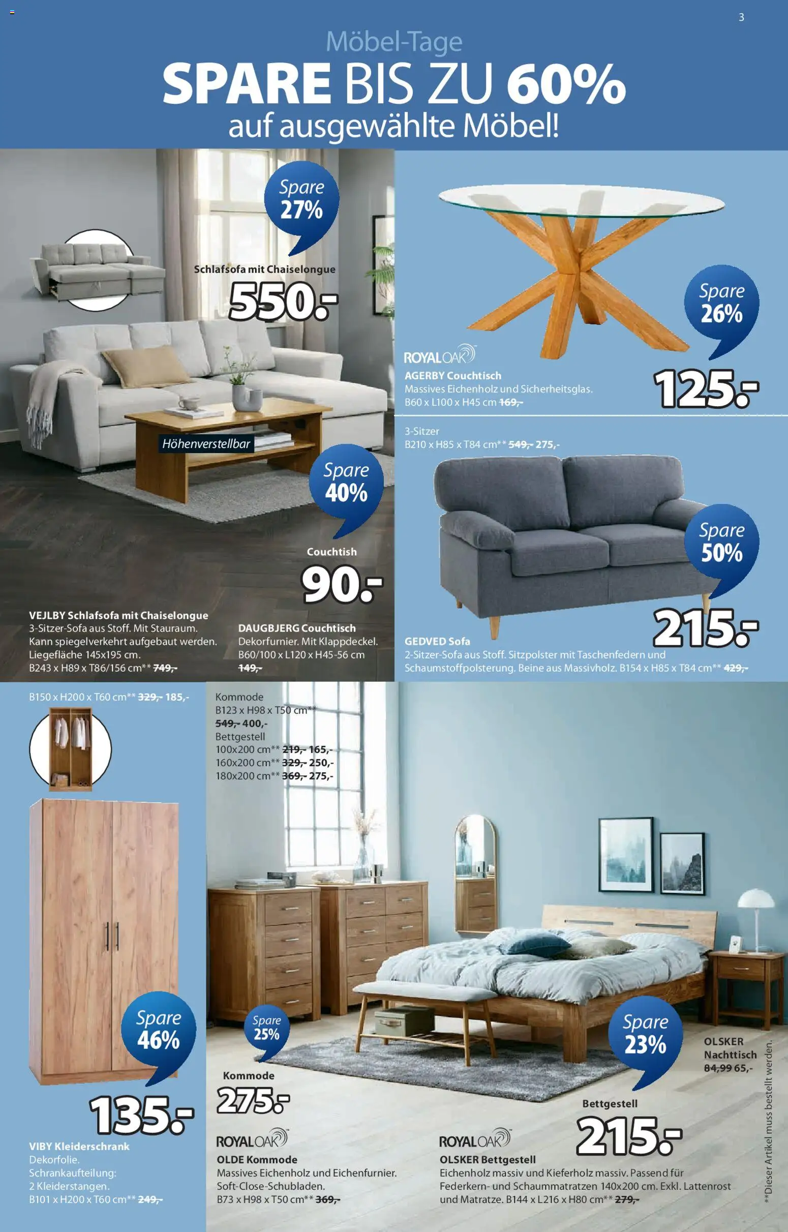 JYSK Prospekt 	 – gültig ab 15.02.2026 | Seite: 3 | Produkte: Sideboard, Kissen, Tisch, Bettdecke