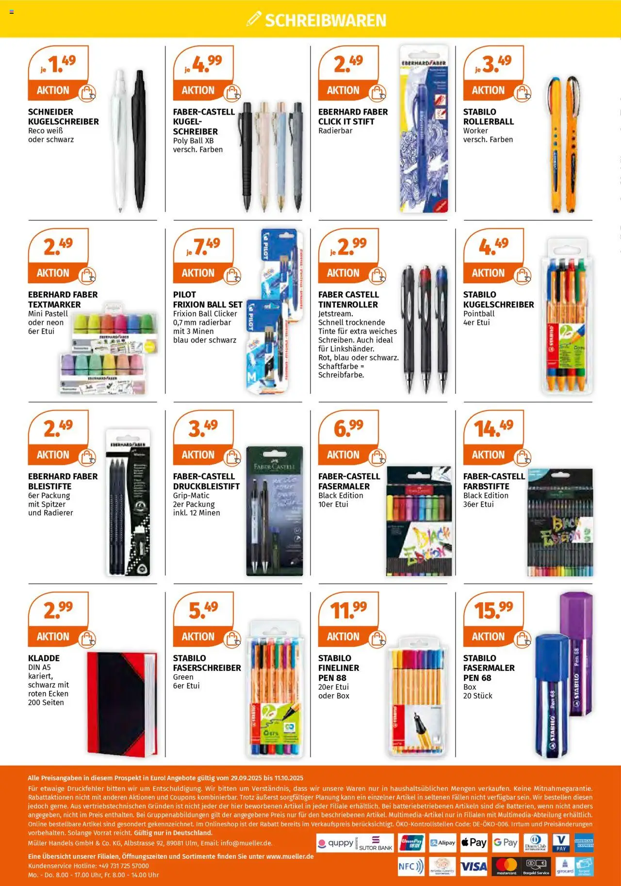 Müller Alles für den Semesterstart – gültig ab 29.09.2025 | Seite: 4 | Produkte: Box, Notebook, Highlighter, Uhr