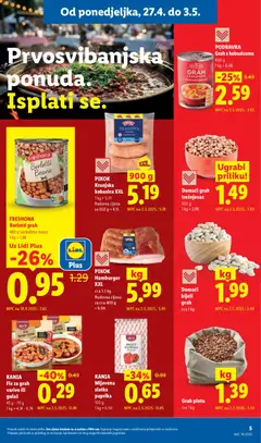Freshona Borlotti grah, Borlotti grah, 480 g (ocijeđene mase) - Pregled kataloga iz trgovine Lidl, vrijedi od 27.04.2026 | Stranica: 5
