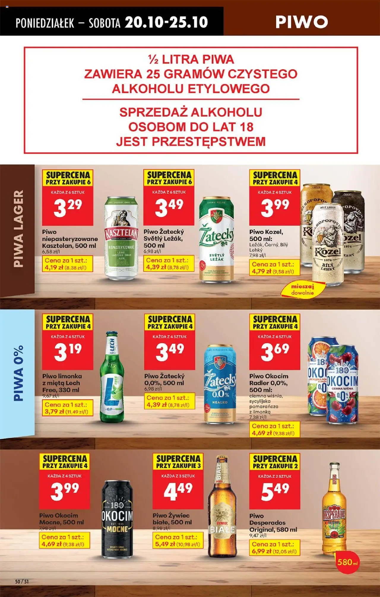 Biedronka gazetka od 20.10.2025 | Strona: 62 | Produkty: Limonka, Mięta, Piwo Desperados, Piwo