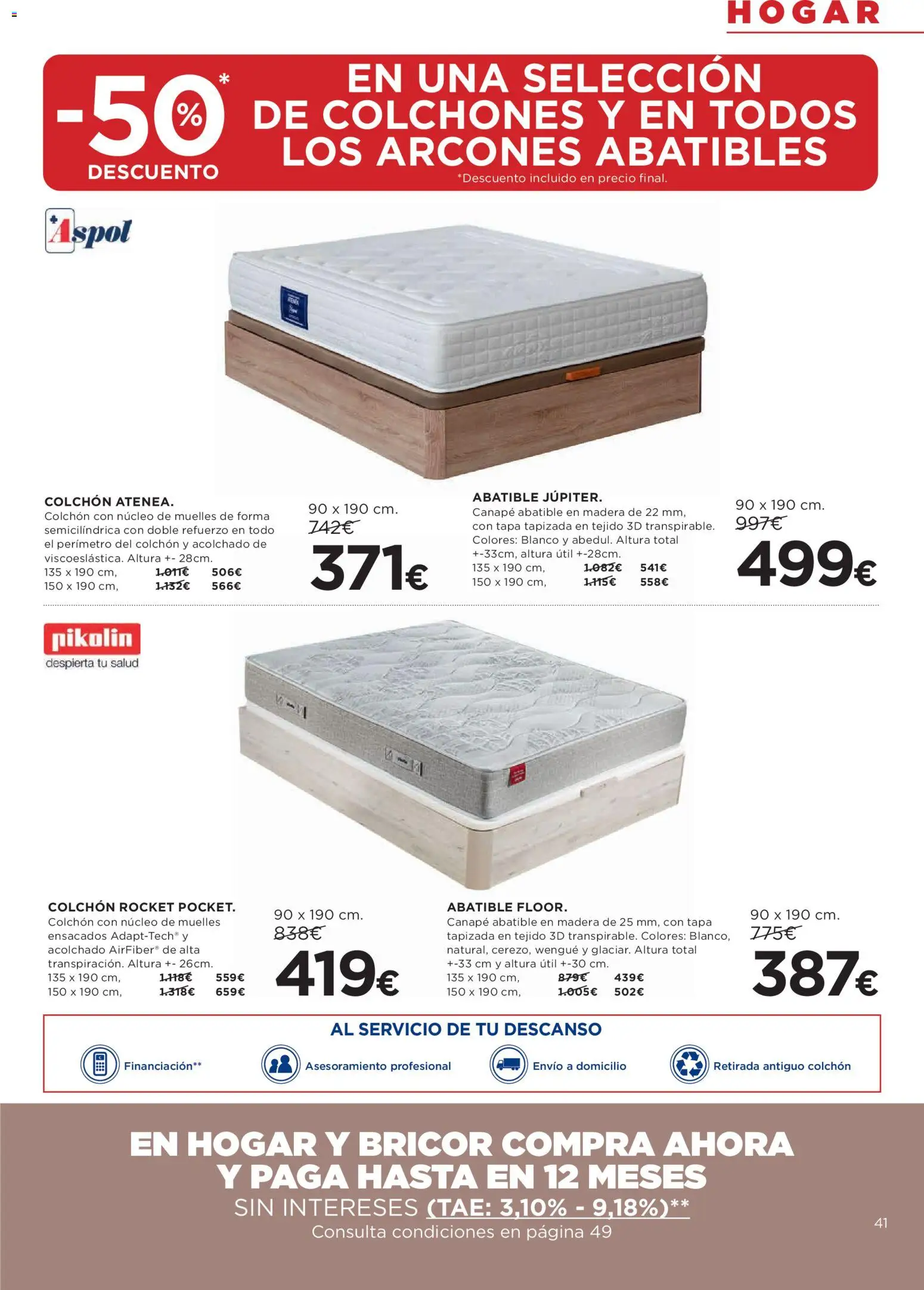 Hipercor catálogo │ válido desde el 25.03.2026 | Página: 41 | Productos: Colchon