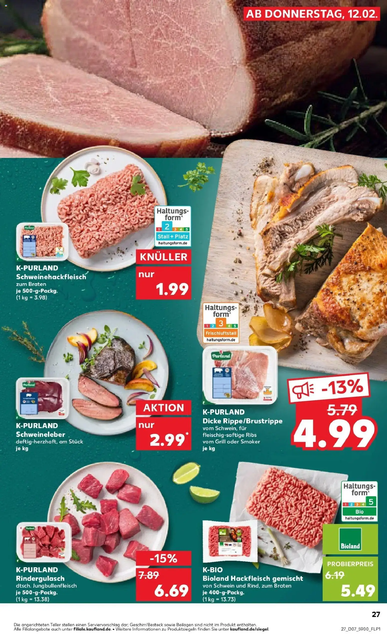 Kaufland prospekt Königs Wusterhausen	 – gültig ab 16.02.2026 | Seite: 27 | Produkte: Grill, Rindergulasch, Hackfleisch