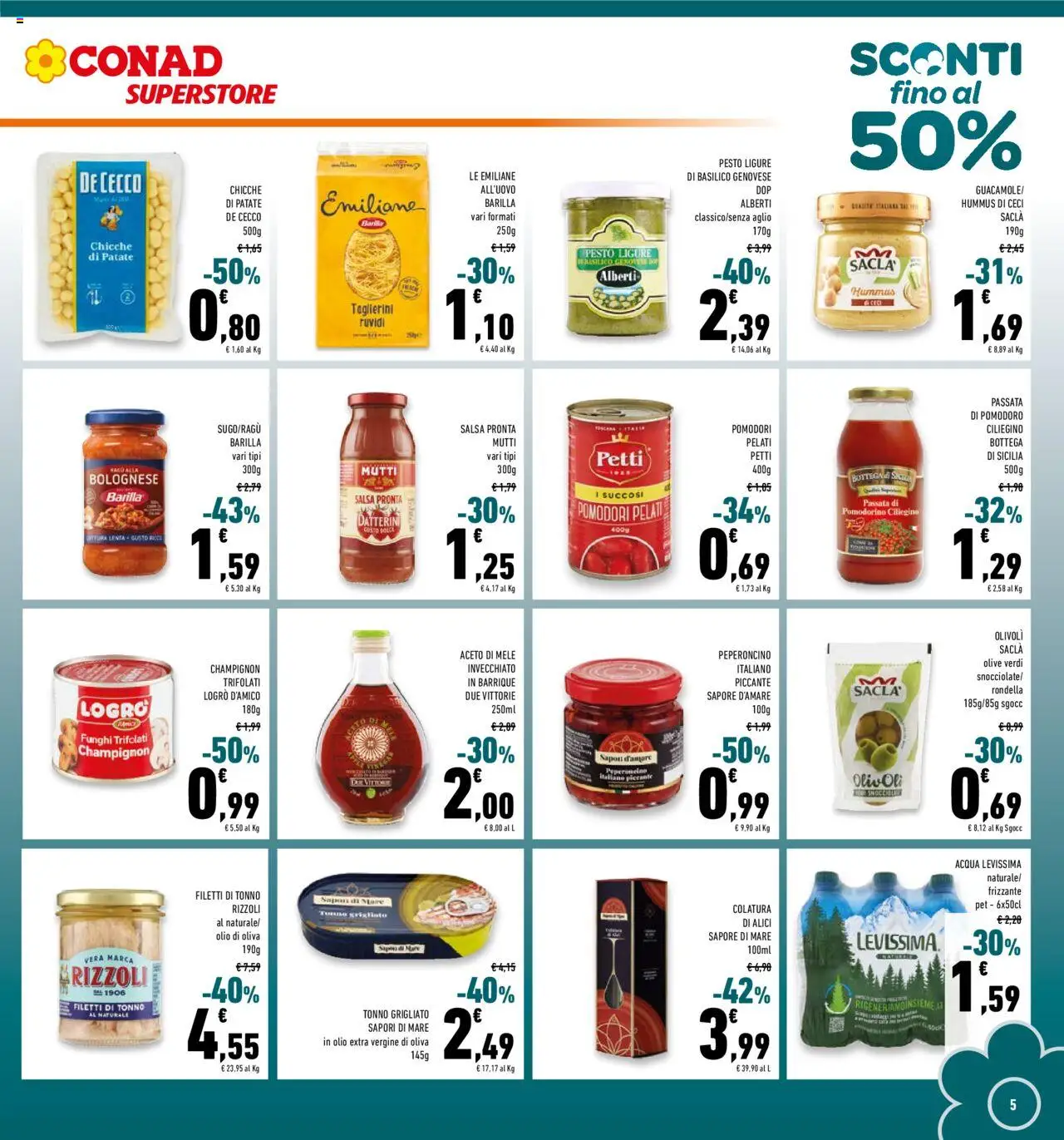 Volantino Conad del 22.10.2025 | Pagina: 5 | Prodotti: Aglio, Pasta, Aceto, Olio di Oliva
