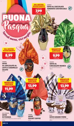 Anteprima del volantino UOVO AL CIOCCOLATO FONDENTE CON NOCCIOLE, Gourmet, 350 g valido a partire dal 09.03.2026 | Pagina: 12