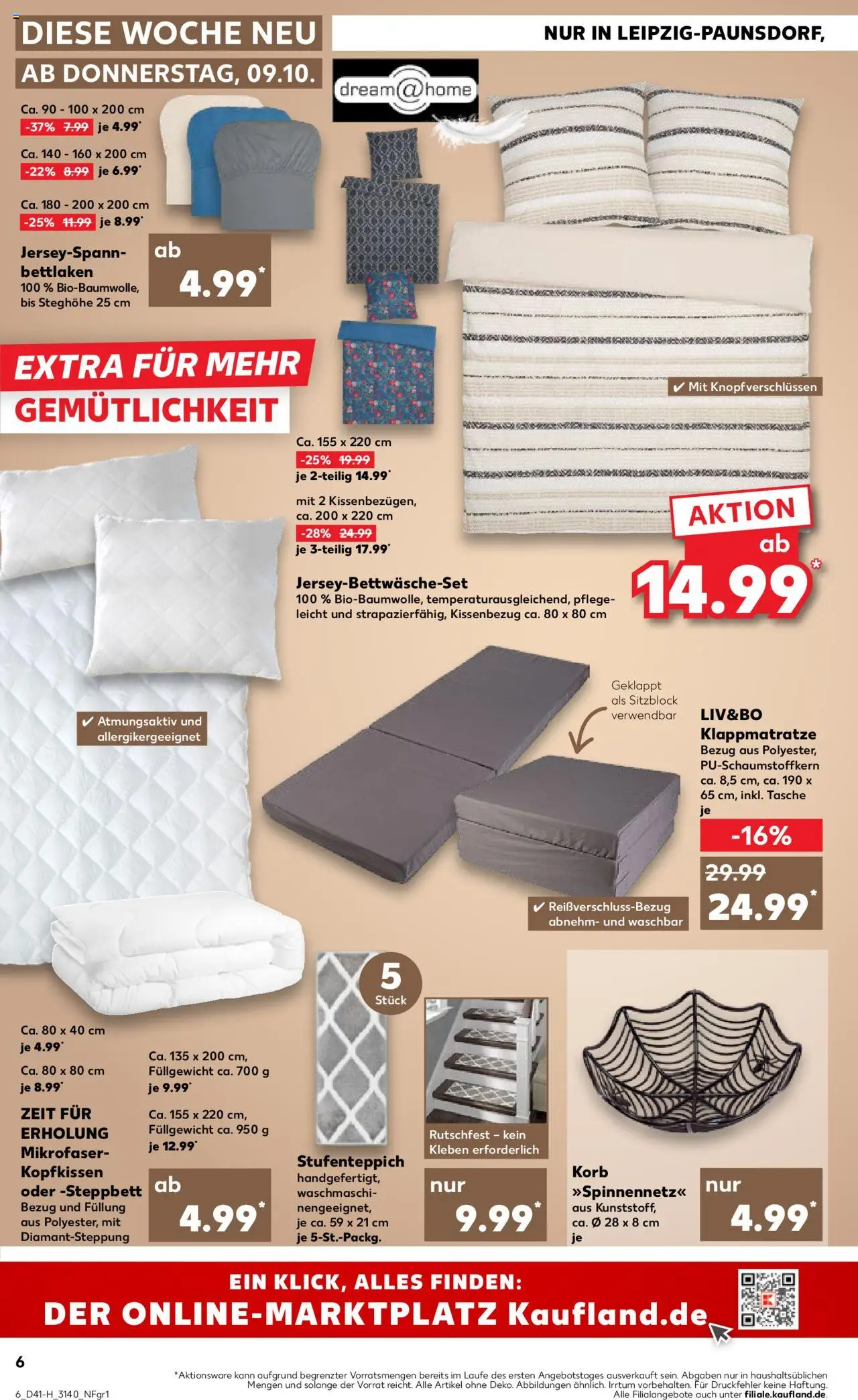 Kaufland prospekt Leipzig	 – gültig ab 09.10.2025 | Seite: 6 | Produkte: Tasche, Kopfkissen, Korb