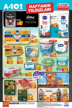 21.03.2026 tarihinden itibaren geçerli olan A101 kataloğu önizlemesi | Sayfa: 4 | Ürünler: Döner, Sosis, Üzüm, Piliç nugget