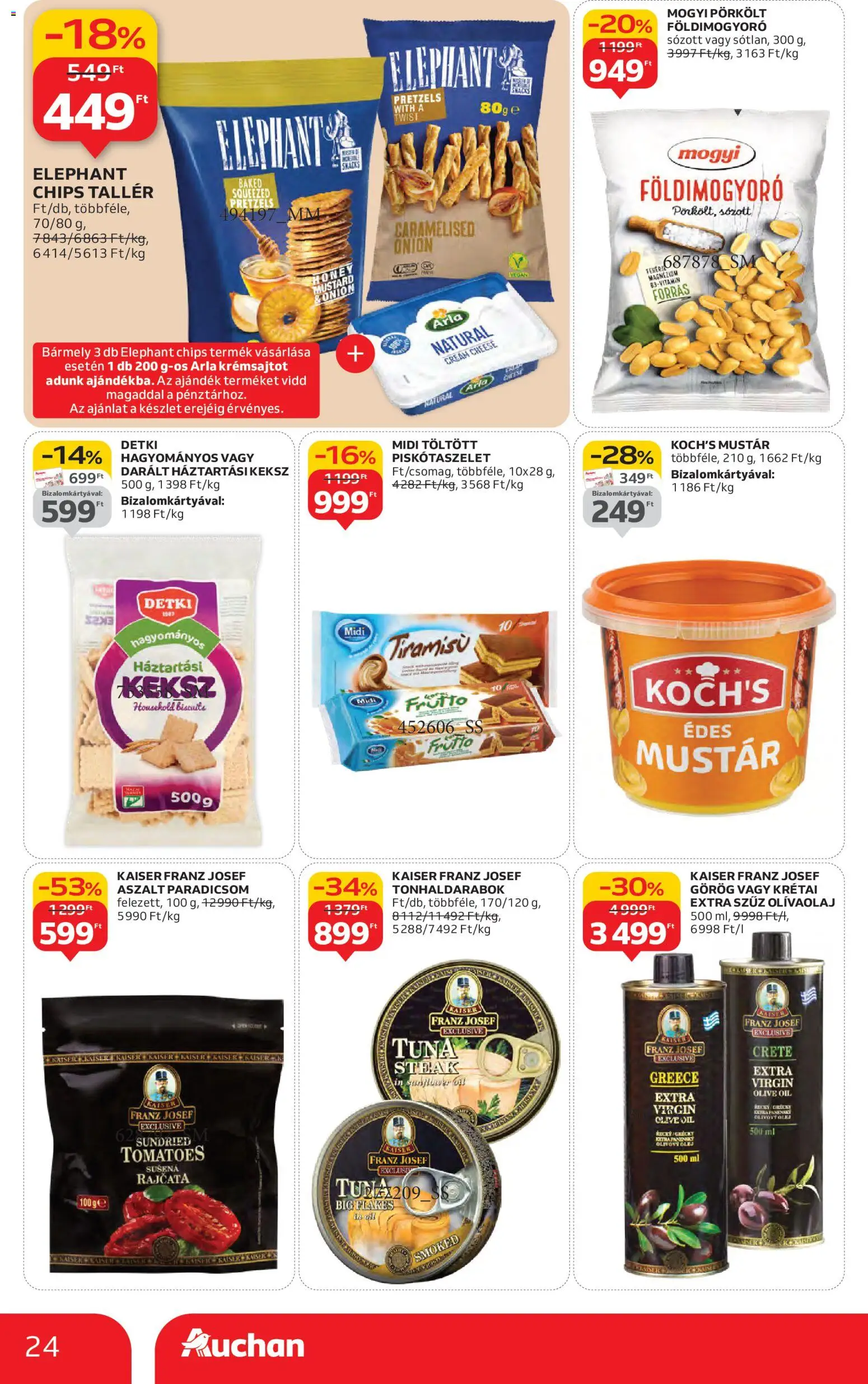 Auchan akciós ujság - amely érvényes a következő dátumtól: 06.11.2025 | Oldal: 24 | Termékek: Extra szűz olivaolaj, Paradicsom, Mustár, Olívaolaj