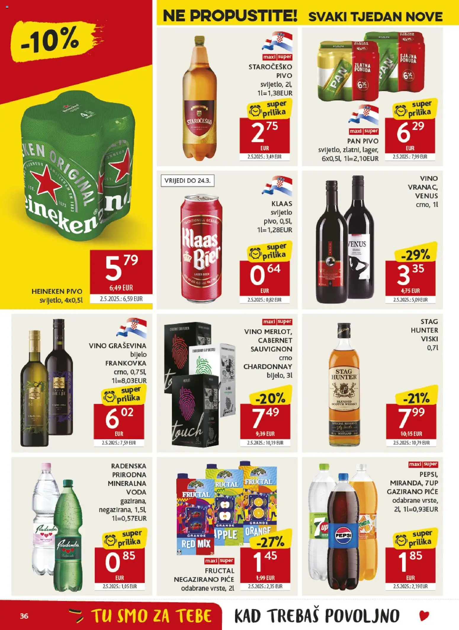Konzum HR akciós ujság - amely érvényes a következő dátumtól: 11.03.2026 | Oldal: 36 | Termékek: Pepsi, Heineken, Whisky