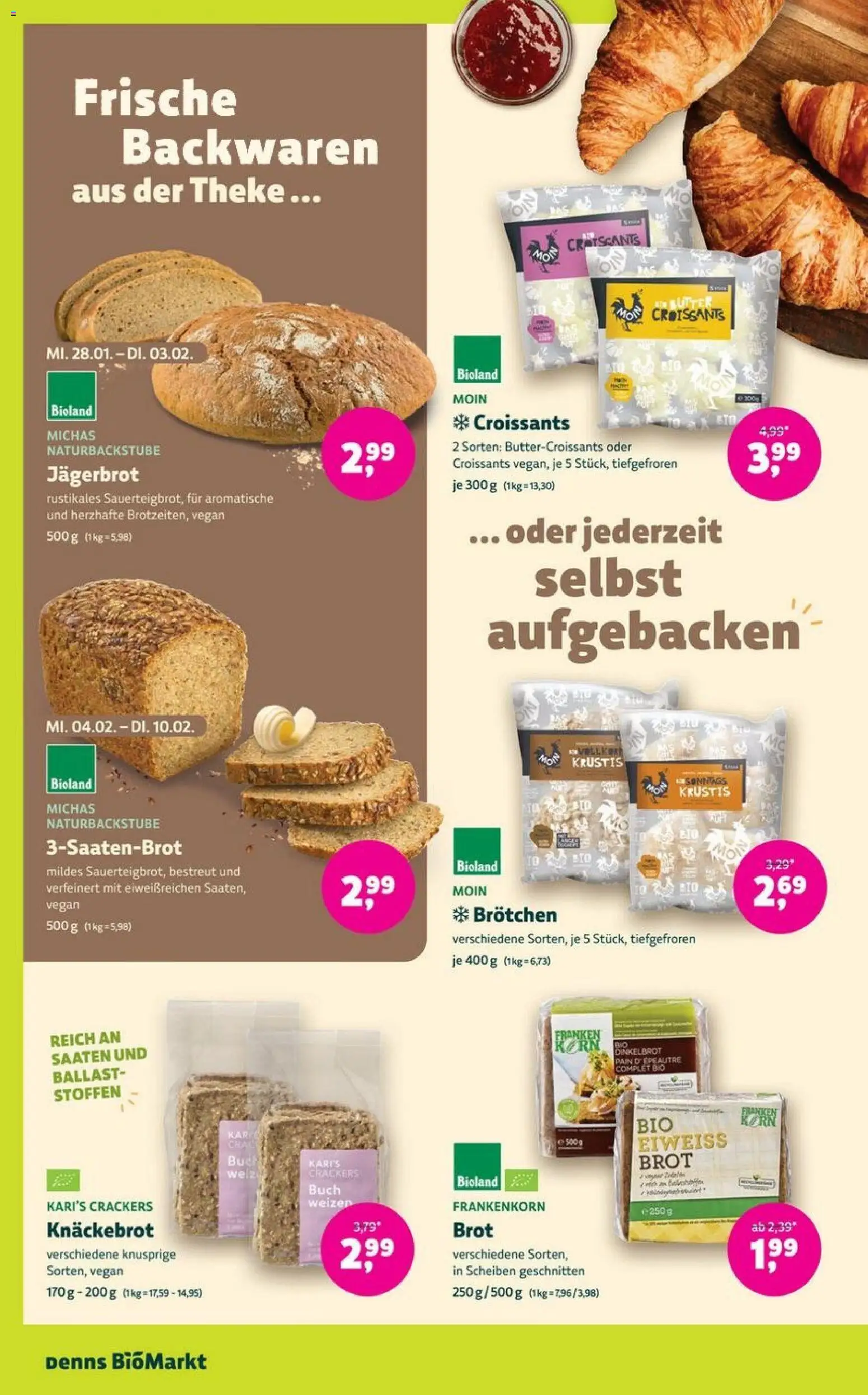 Denns BioMarkt Angebote – gültig ab 28.01.2026 | Seite: 10 | Produkte: Butter, Theke, Brot