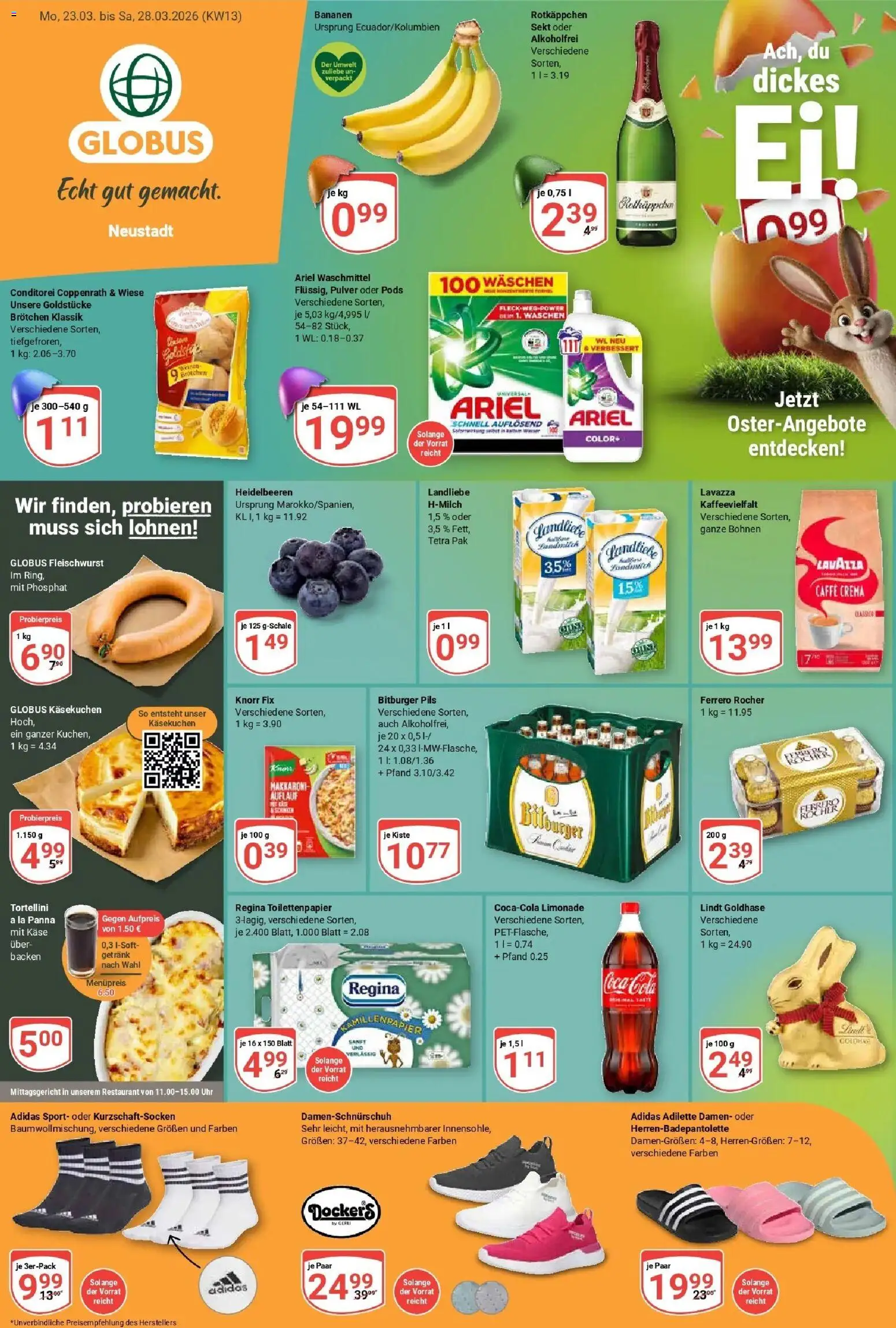 Globus prospekt Neustadt	 – gültig ab 23.03.2026 | Seite: 3 | Produkte: Bitburger, Käse, Pils, Uhr