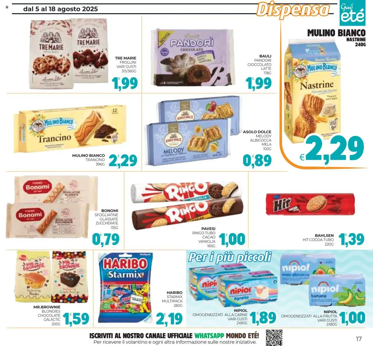 Volantino Eté del 05.08.2025 | Pagina: 17 | Prodotti: Cioccolato, Frutta, Latte, Forno