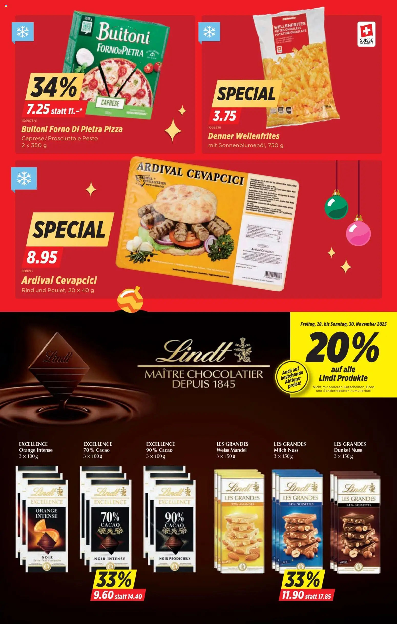 Denner Aktionen – gültig ab 25.11.2025 | Seite: 6 | Produkte: Cevapcici, Milch, Pizza