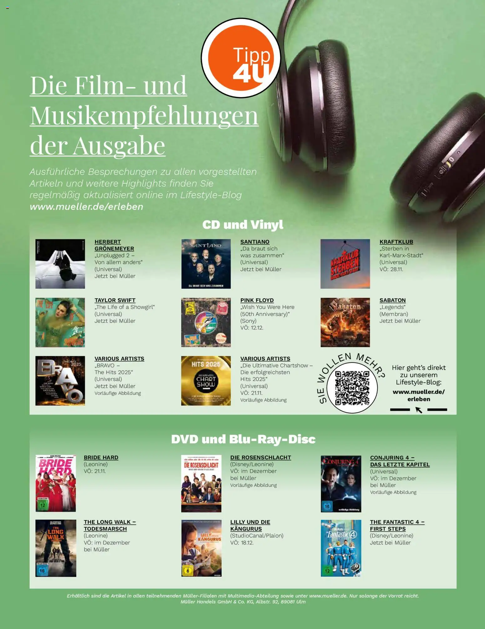 Müller Lifestyle – gültig ab 14.11.2025 | Seite: 52 | Produkte: Sony, Dvd