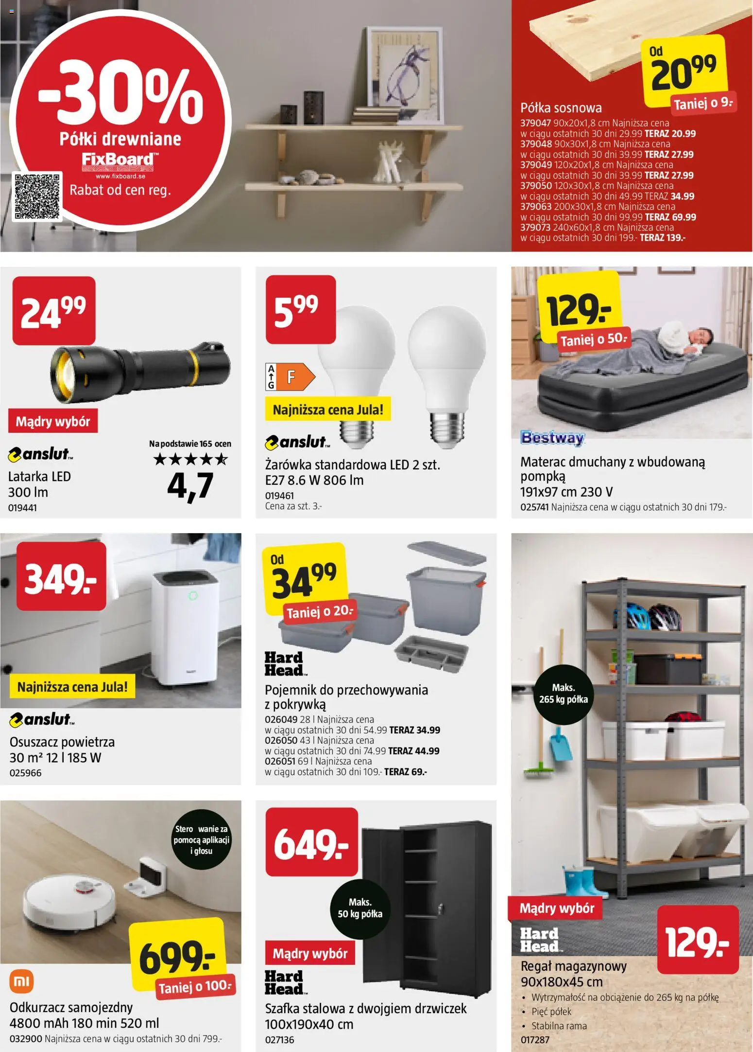 Jula Gazetka od 13.11.2025 | Strona: 6 | Produkty: Regał magazynowy, Odkurzacz, Materac, Regał