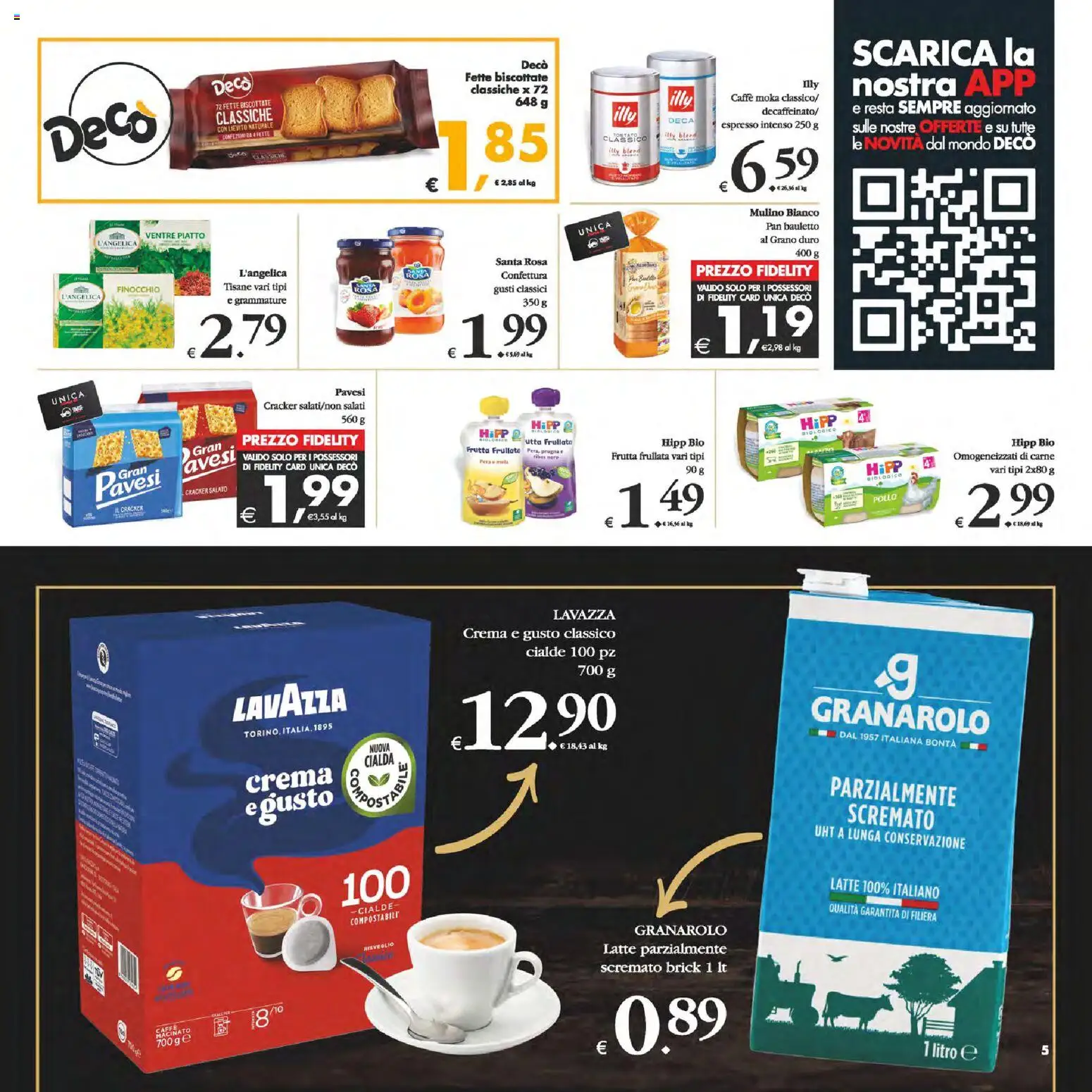 Volantino Decò del 14.11.2025 | Pagina: 5 | Prodotti: Crema, Pollo, Piatto, Latte parzialmente scremato