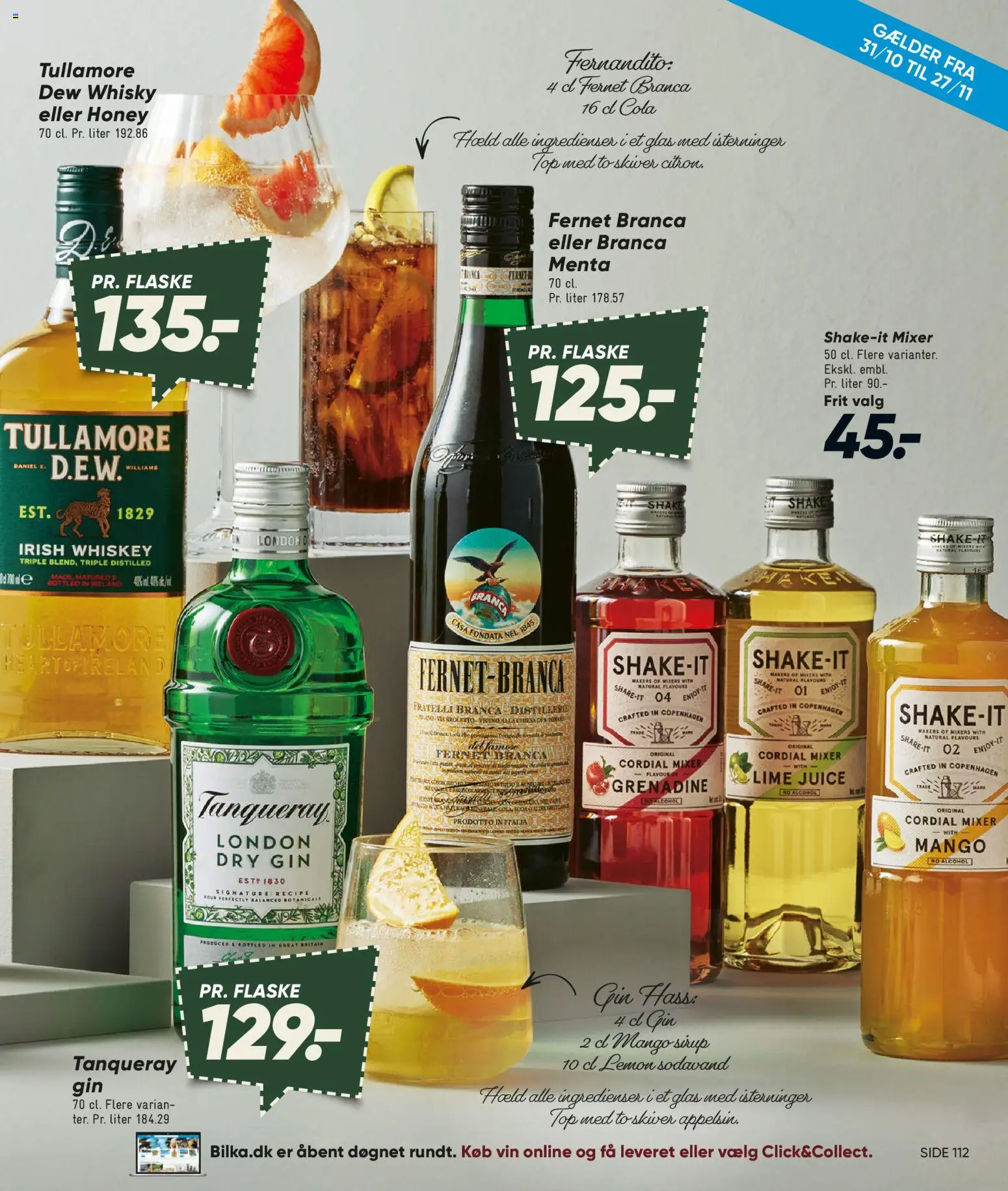 Bilka tilbudsavis – gyldig fra 01.11.2025 | Side: 112 | Produkter: Juice, Gin, Lime, Cola