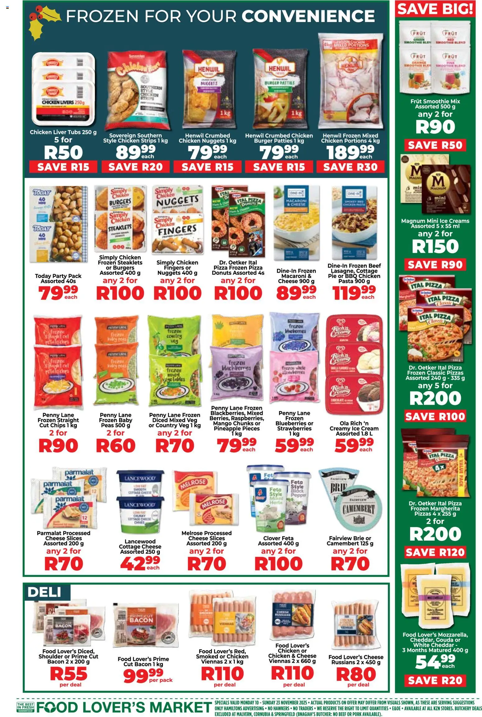 New Food Lover's Market catalogue – valid from 10.11.2025 | Page: 5 | Products: Pizza, Chicken, Mango, Bacon