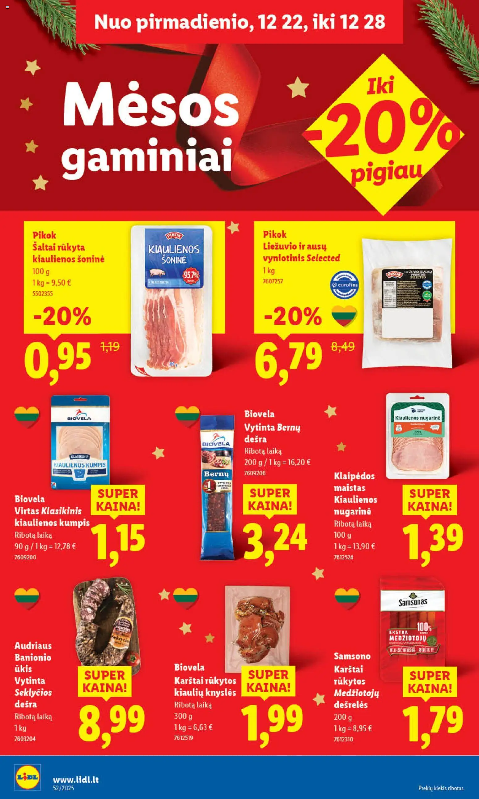 LIDL akcijos nuo 26.12.2025 | Puslapis: 30 | Prekių: Kiaulienos, Dešrelės, Kumpis, Dešra