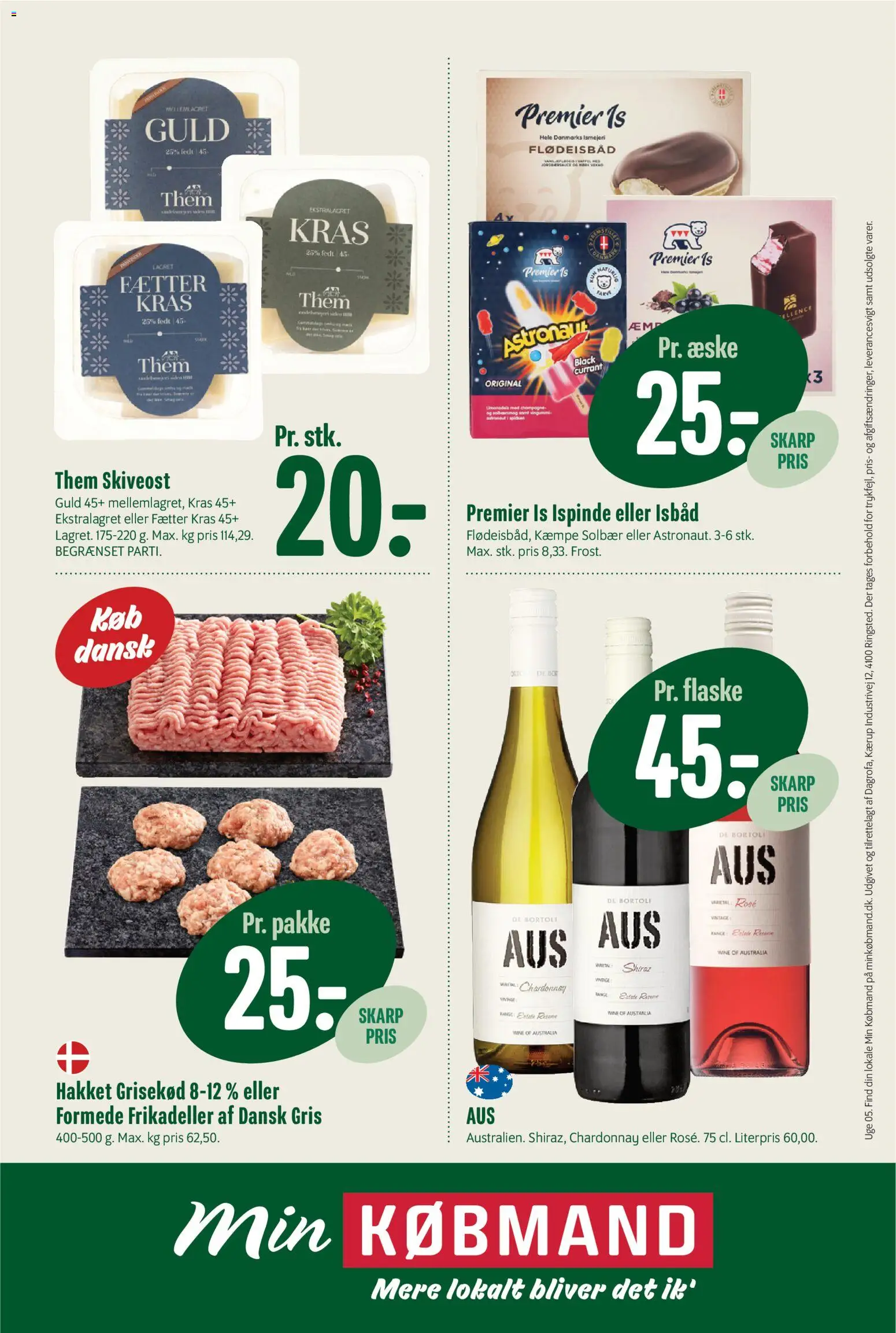 Min Købmand tilbudsavis – gyldig fra 23.01.2026 | Side: 13 | Produkter: Is, Frikadeller, Skiveost, Solbær