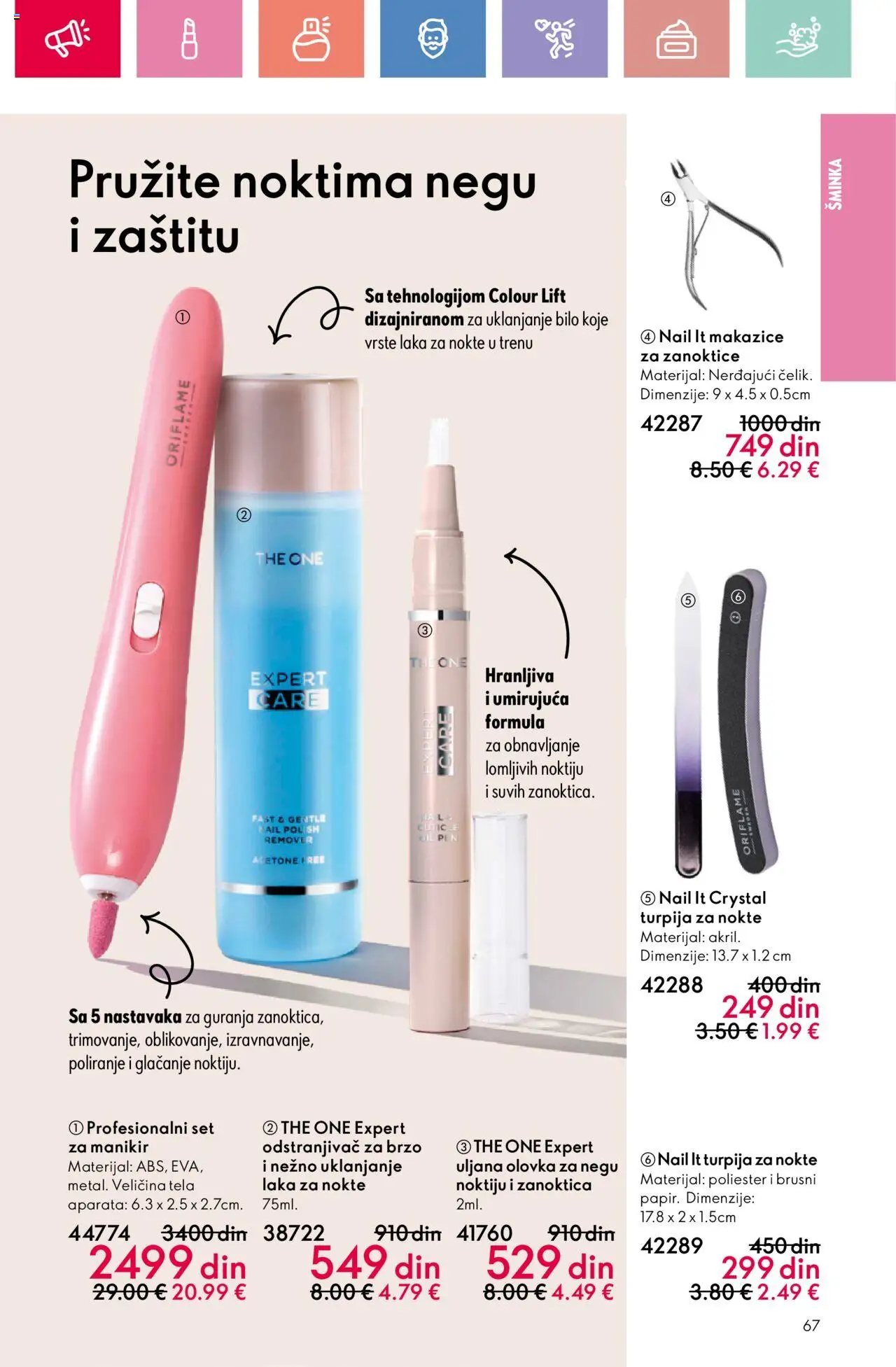 Oriflame katalog - važi od 24.08.2025 | Strana: 67 | Proizvode: Turpija za nokte, Šminka