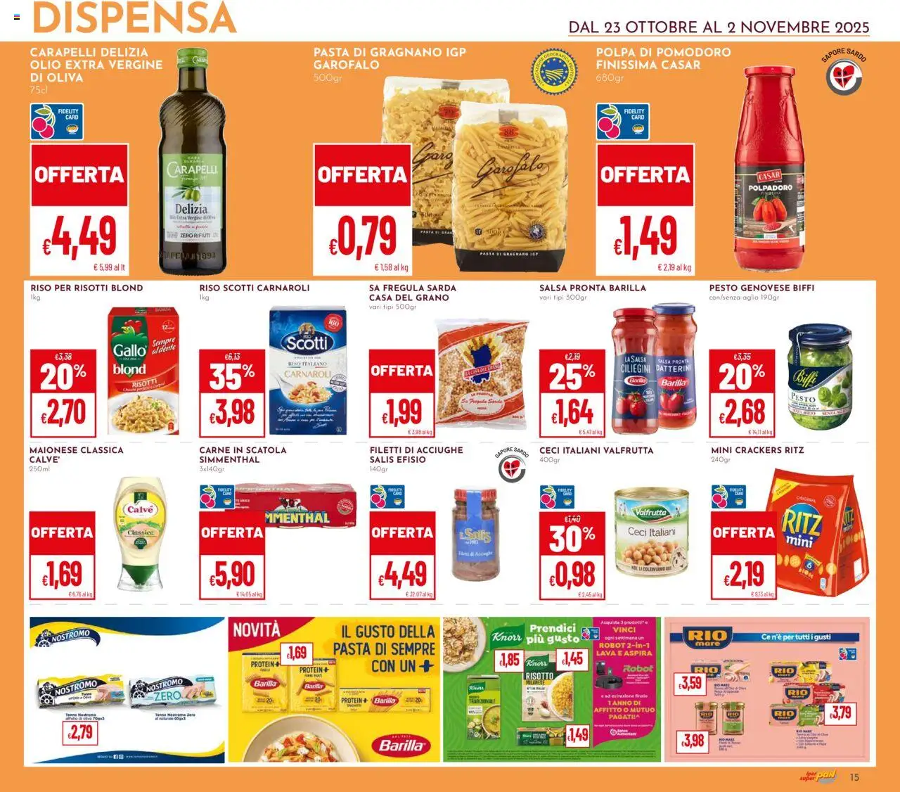 Volantino Pan del 23.10.2025 | Pagina: 15 | Prodotti: Riso, Maionese, Olio, Crackers