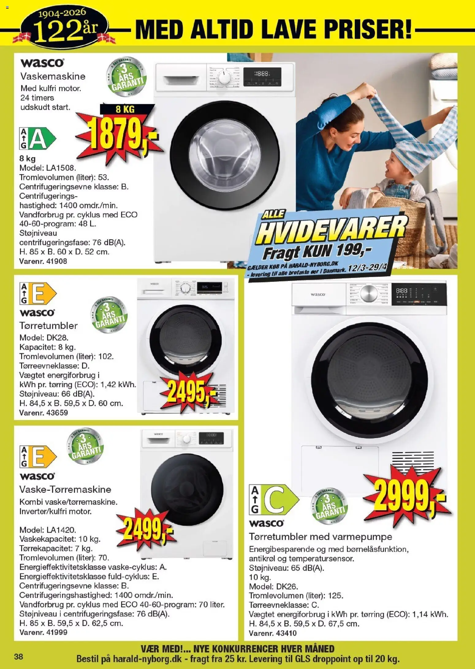 Harald Nyborg tilbudsavis – gyldig fra 09.04.2026 | Side: 42 | Produkter: Vaskemaskine, Tørretumbler