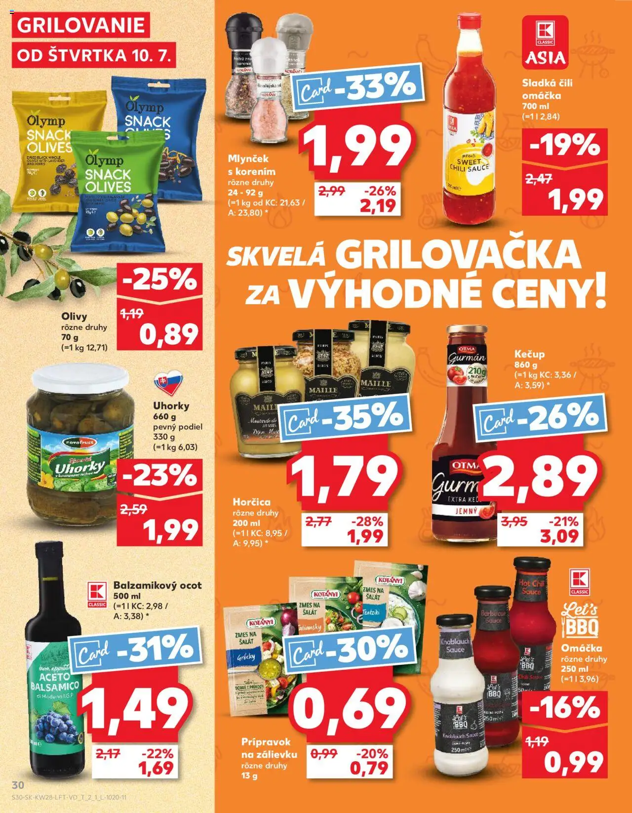 Kaufland Partizánske │ platný od 10.07.2025 | Strana: 30 | Produkty: Šalát, Omáčka, Uhorky, Ocot