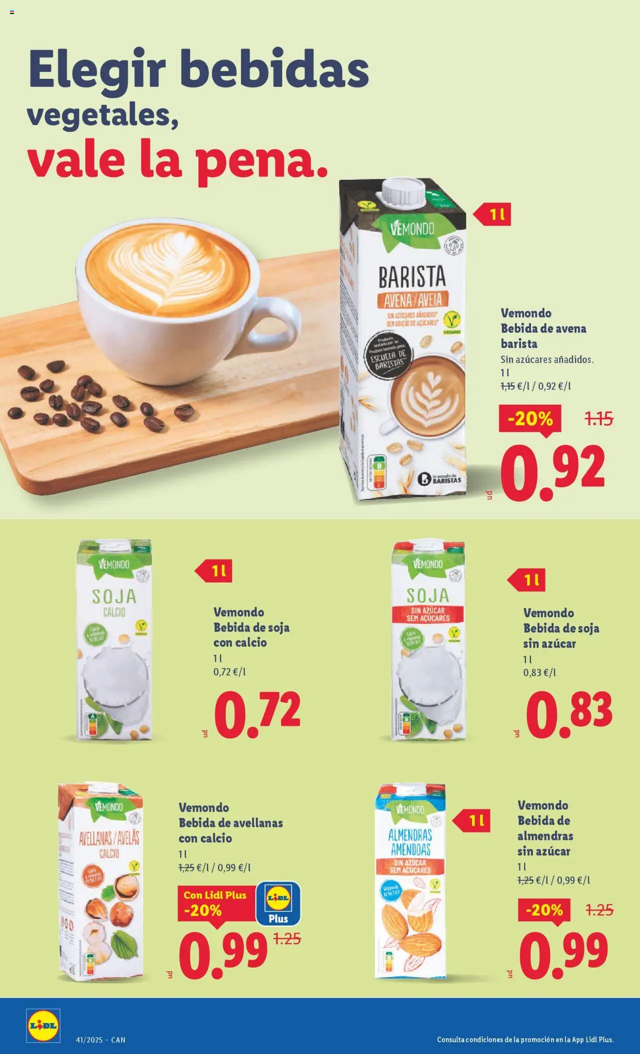 Lidl - Canarias │ válido desde el 06.10.2025 | Página: 18 | Productos: Bebida de almendras, Bebida de avena, Bebida de soja, Bebida de almendras sin azúcar