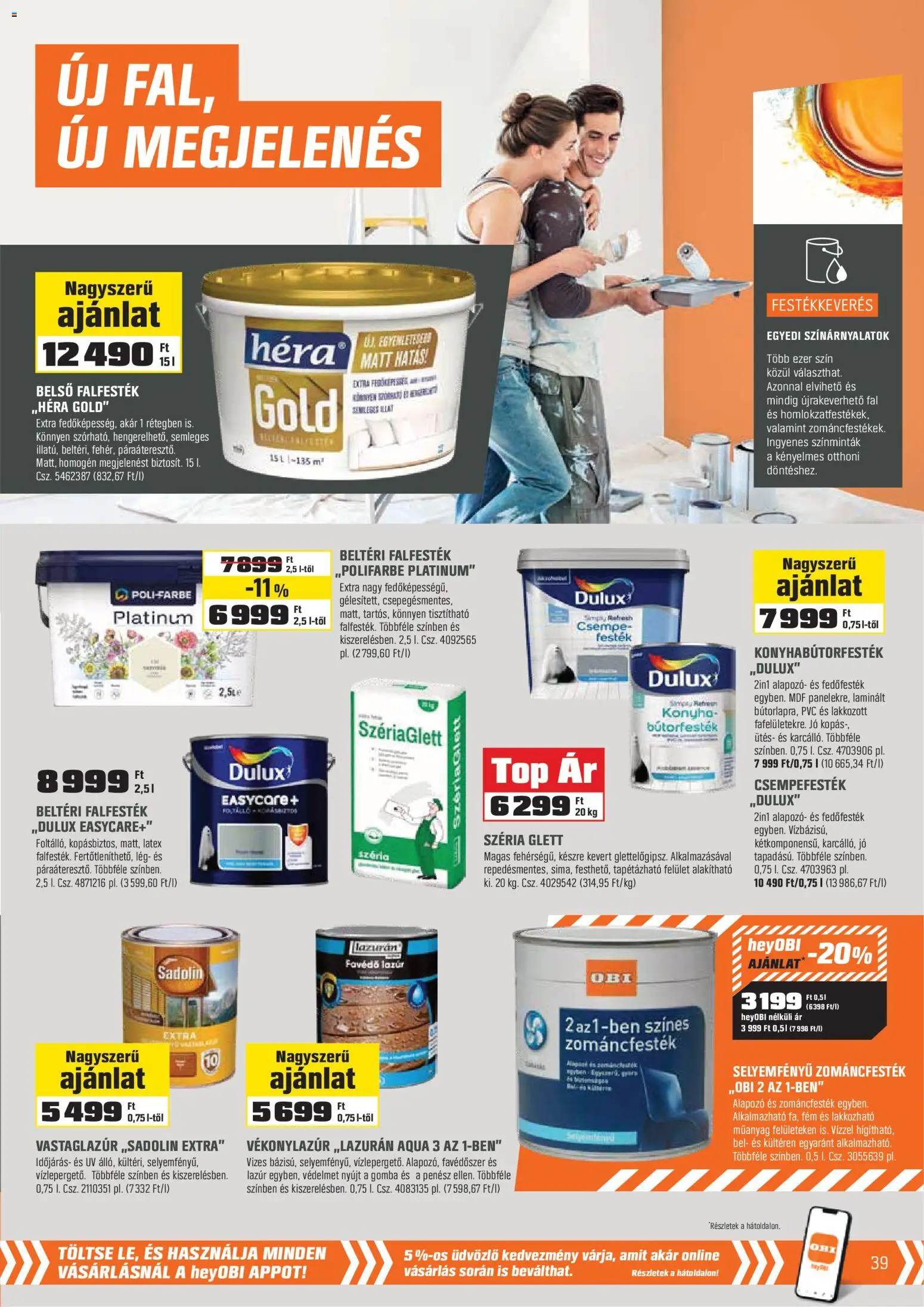 OBI akciós ujság - amely érvényes a következő dátumtól: 31.03.2026 | Oldal: 39 | Termékek: Gomba, Alapozó, Festék, Csempe