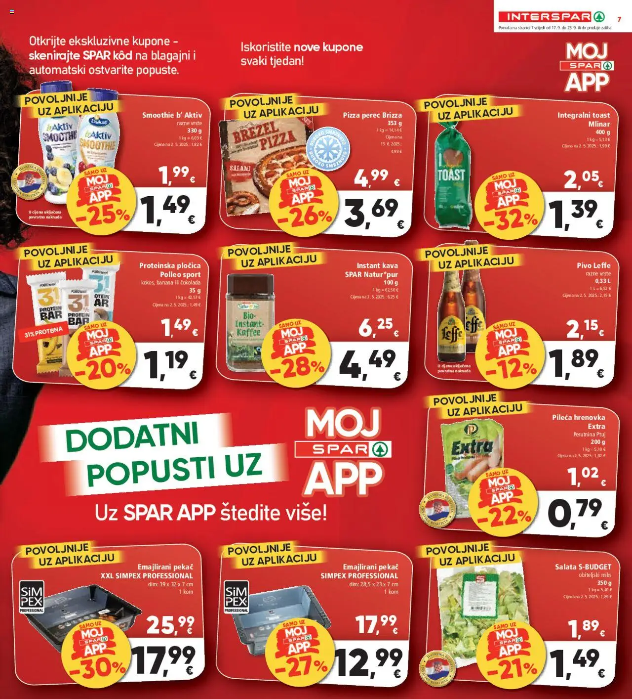 Interspar katalog | vrijedi od 17.09.2025 | Stranica: 7 | Proizvodi: Čokolada, Pivo, Salata, Perutnina Ptuj