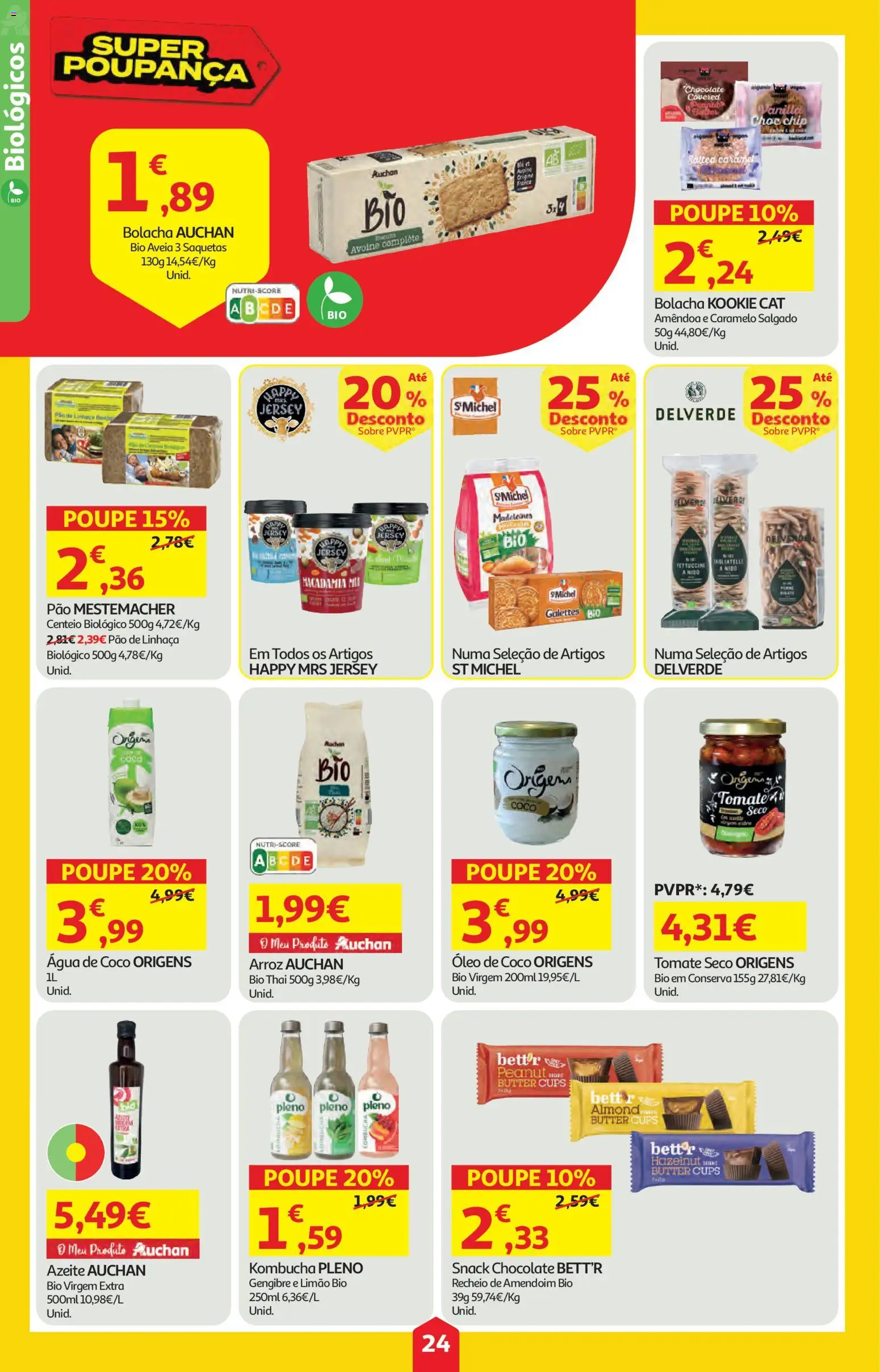 Auchan folheto │ válido de 09.04.2026 | Página: 24 | Produtos: Agua, Azeite, Kombucha, Centeio