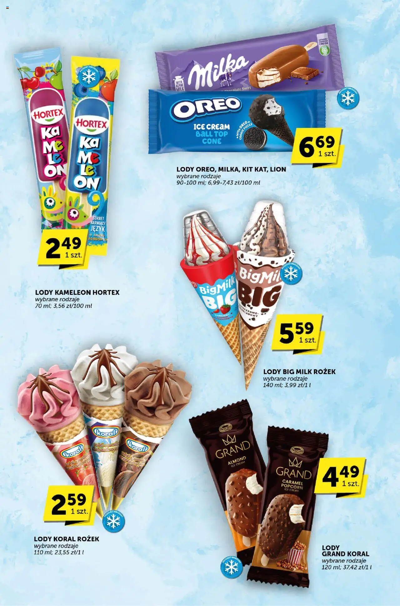 Groszek Gazetka - Katalog od 07.08.2025 | Strona: 15 | Produkty: Sorbet, Lody koral, Popcorn, Lody