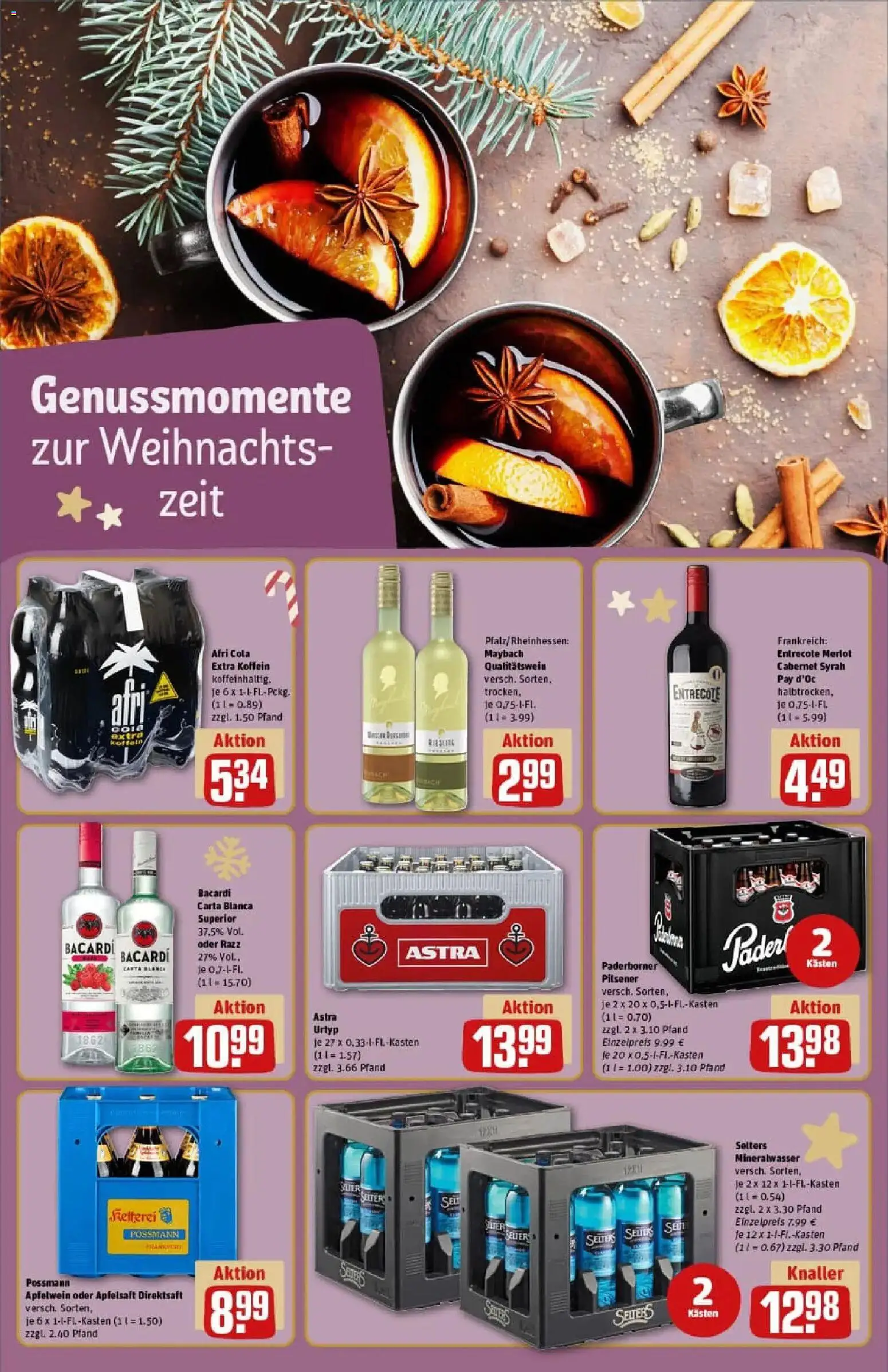 Rewe prospekt Waldkappel	 – gültig ab 07.12.2025 | Seite: 17 | Produkte: Bacardi, Rum, Apfelsaft, Mineralwasser