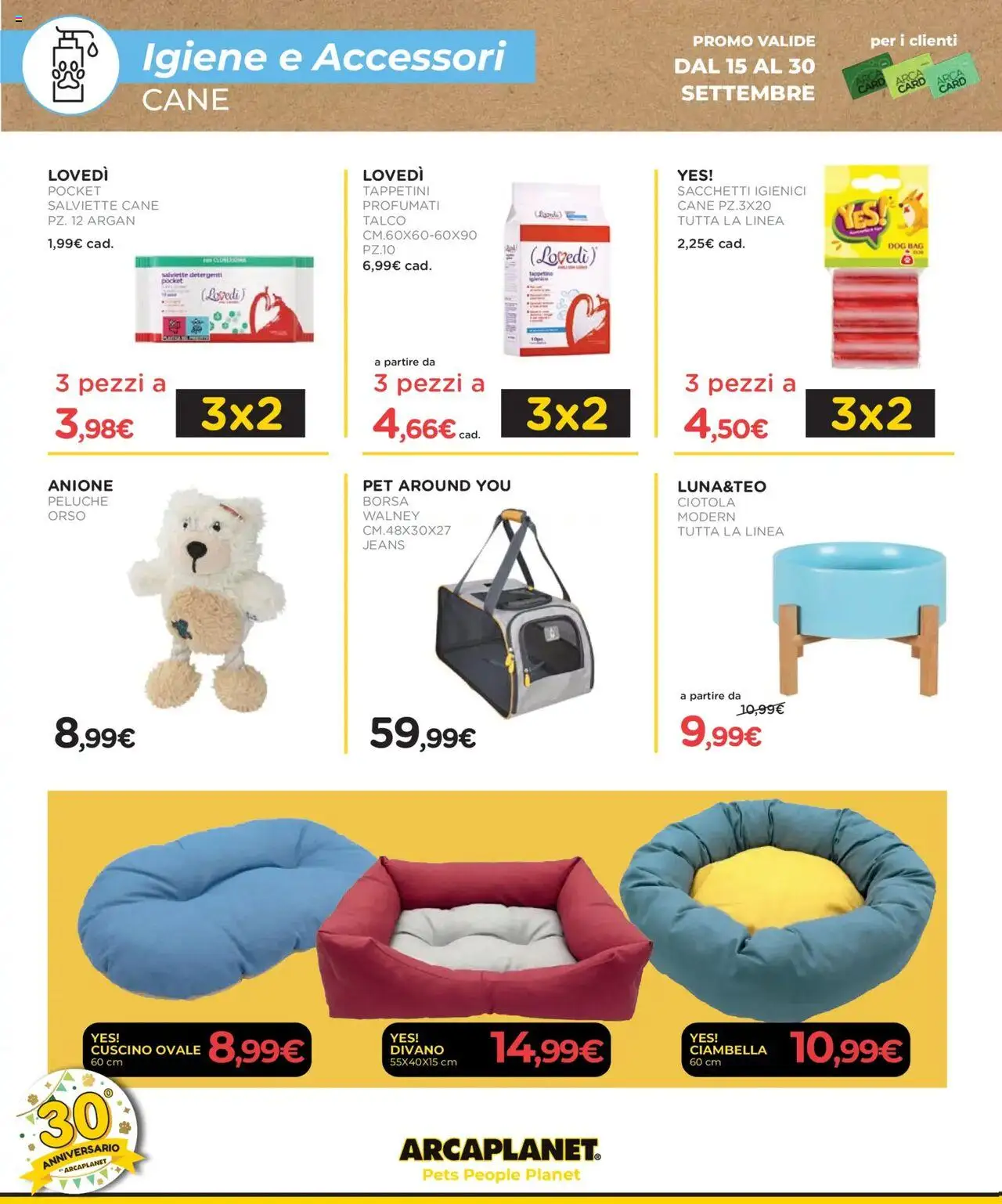 Volantino Arcaplanet del 01.10.2025 | Pagina: 32 | Prodotti: Peluche, Talco, Jeans, Borsa
