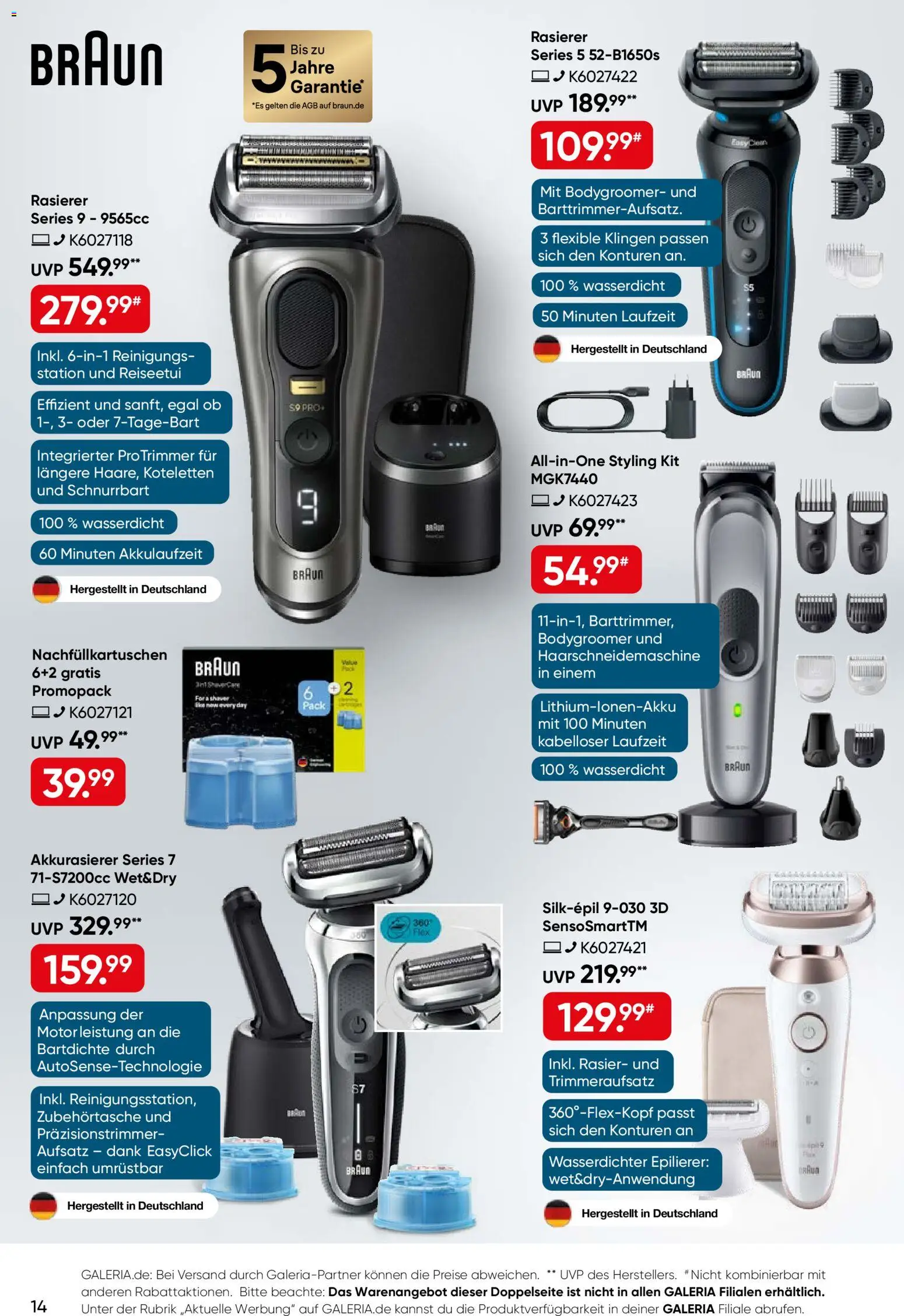 Galeria Karstadt Kaufhof Prospekt 	 – gültig ab 30.03.2026 | Seite: 14 | Produkte: Rasierer, Epilierer