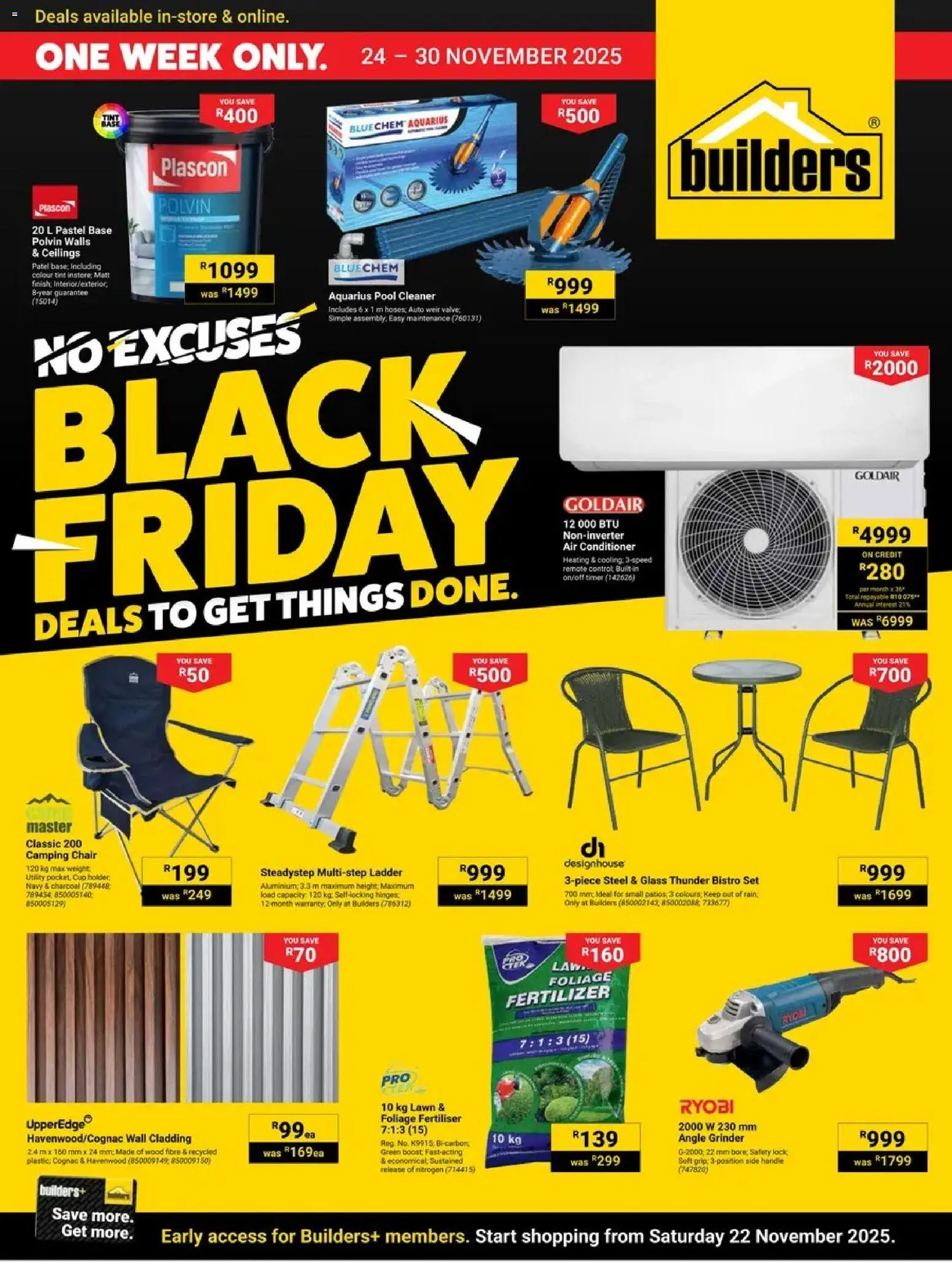 New Builders catalogue – valid from 24.11.2025 | Page: 1 | Products: Timer, Polvin, Cladding, Ensalada de quino