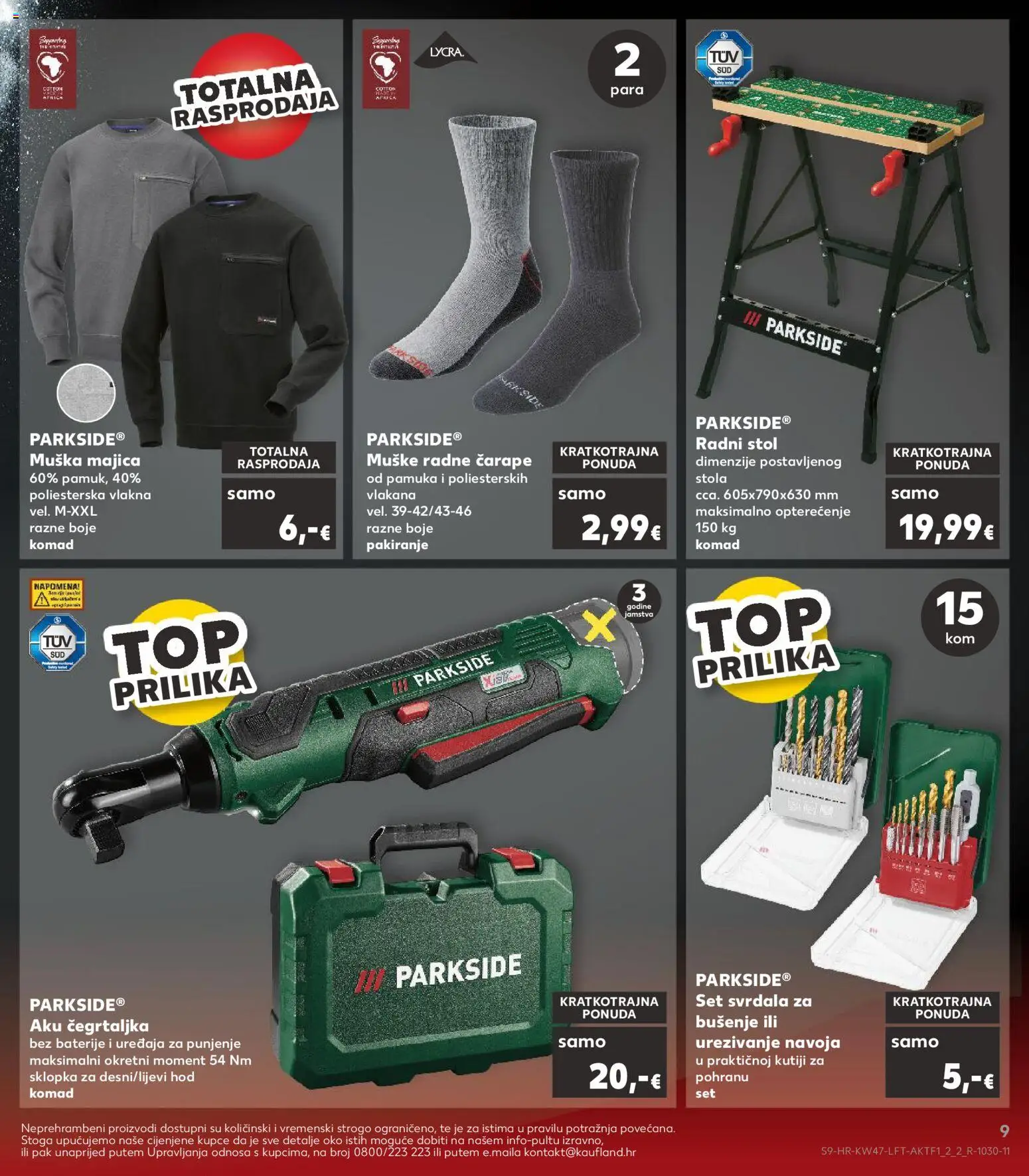 Kaufland katalog | vrijedi od 19.11.2025 | Stranica: 9 | Proizvodi: Stol, Radni stol, Majica, Čarape