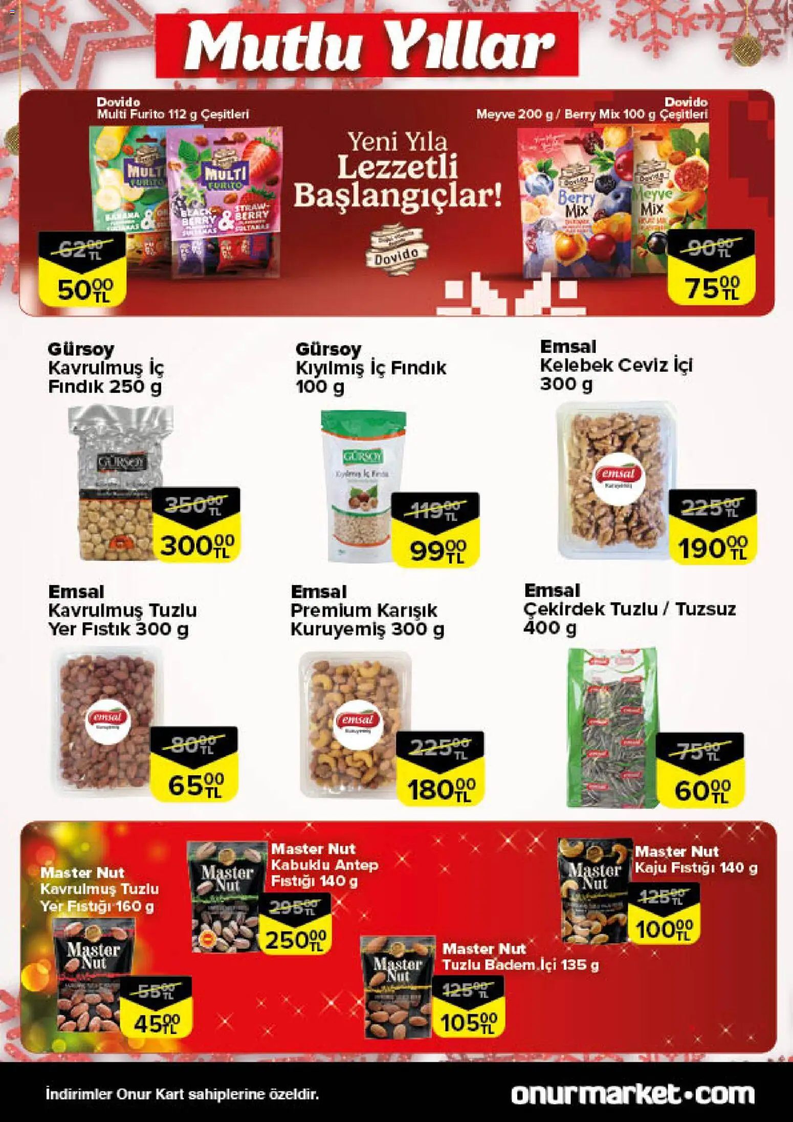 Onur Market Katalog - 16.12.2025 tarihinden itibaren geçerlidir | Sayfa: 2 | Ürünler: Fıstık, Fındık, Badem, Yer fıstığı